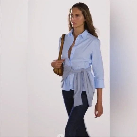 Zara Zara Blue Button Down Shirt Size M / US 6-8 / IT 42-44 - 1 Thumbnail