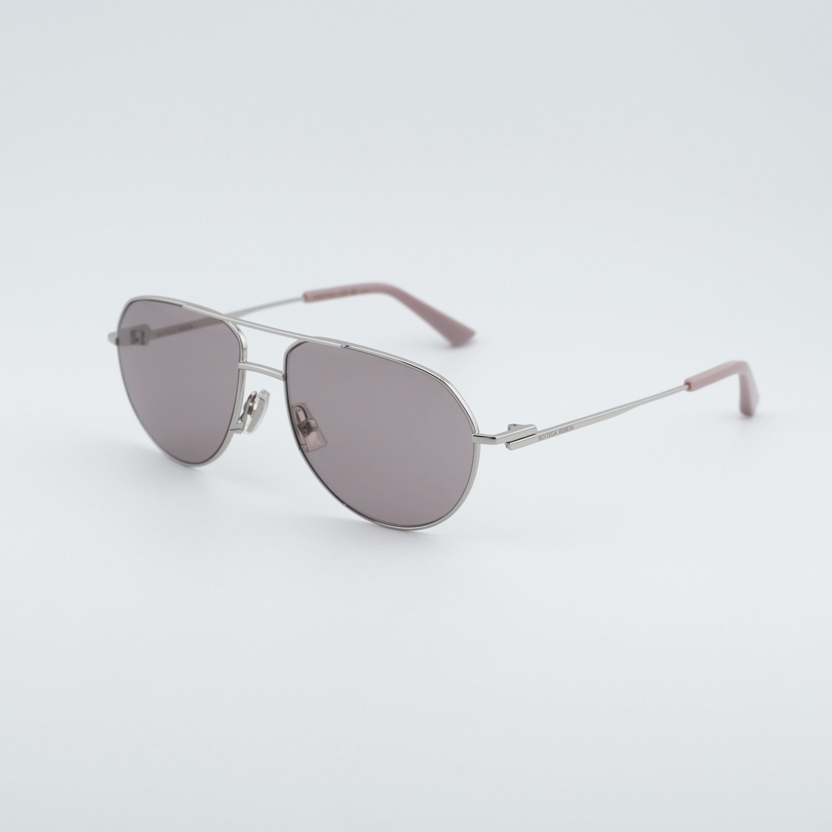 Bottega Veneta Bottega Veneta BV1302S 004 Unisex Sunglasses Silver Aviator Size ONE SIZE - 1 Thumbnail