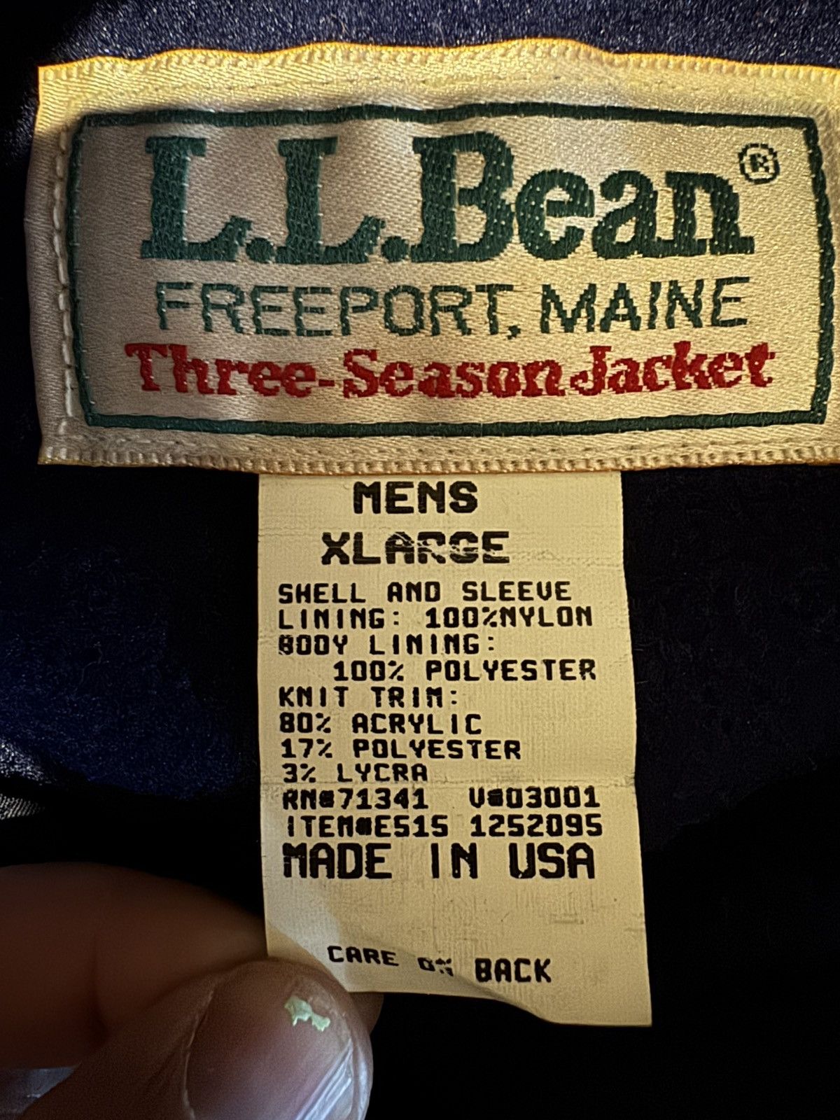 L.L. Bean Vintage L.L. Bean 3-Season Jacket Navy Full Zip Men’s XL Size US XL / EU 56 / 4 - 4 Thumbnail