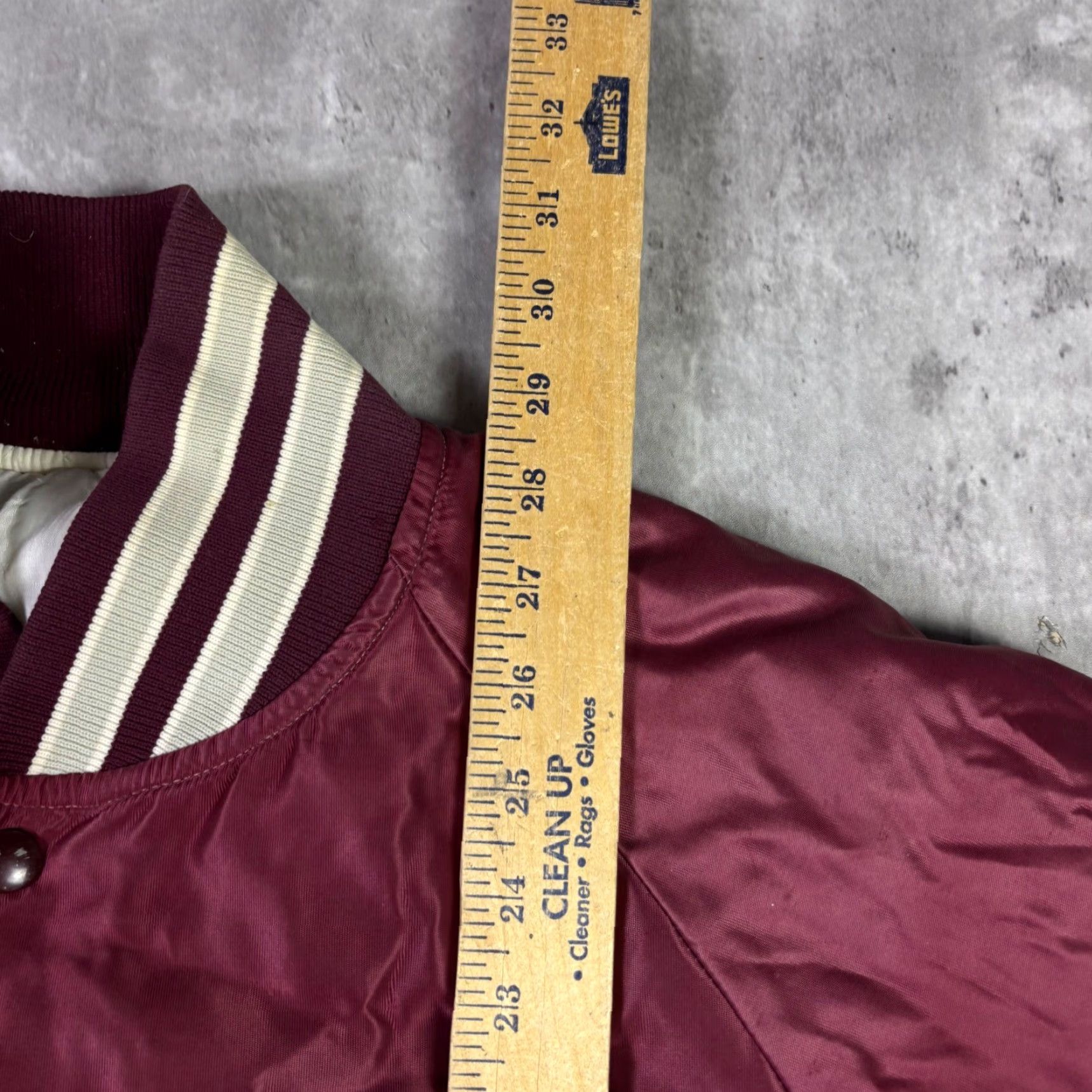 Vintage VINTAGE Butwin Towson Football Satin Varsity Jacket Mens XL Maroon Made in USA Size US XL / EU 56 / 4 - 4 Thumbnail