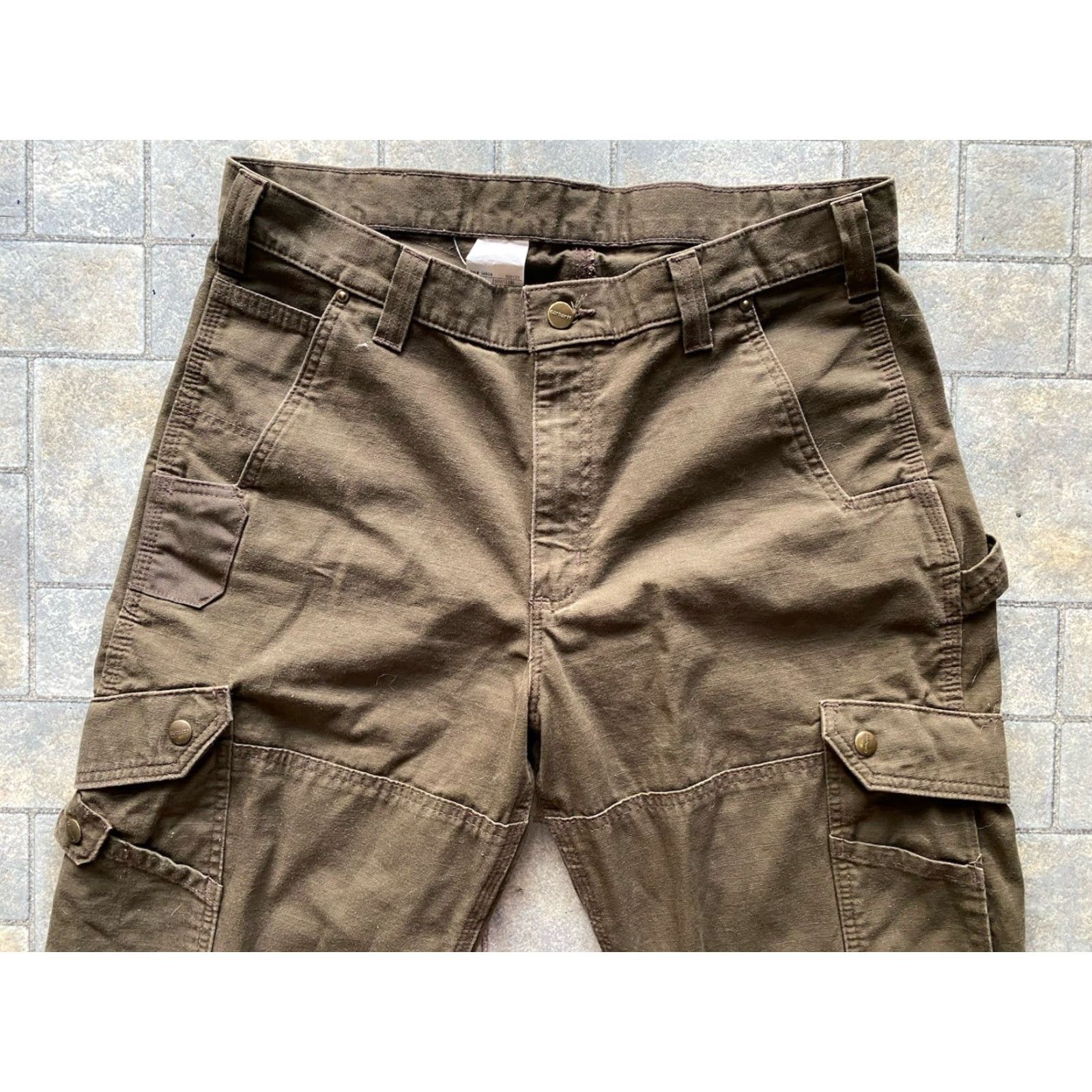 Carhartt Carhartt Pants Men’s 35x34 Brown Flaws Damage Wear Double Knee B342 DFE Size US 35 - 6 Thumbnail