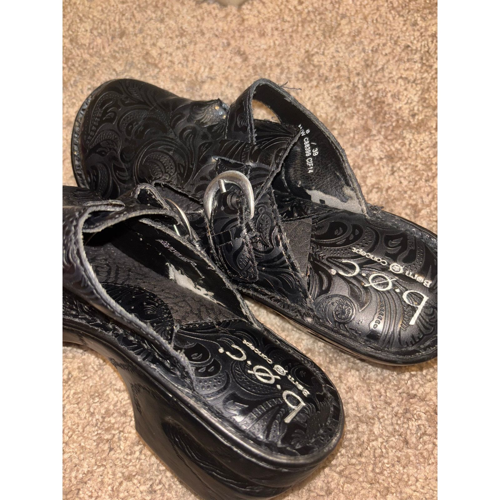 The Unbranded Brand B.O.C Mule Sandals Black Heels/Slip On Size 8 Size US 8 / IT 38 - 6 Thumbnail