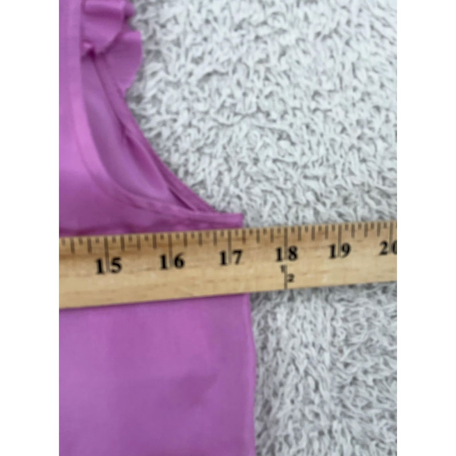 J.Crew J.Crew Tank Top Womens Size 6 Purple Silk Ruffle Detail Sleeveless Round Neck Shirt Adult Regular Purple Silk Tank Top Womens Size 6 Size M / US 6-8 / IT 42-44 - 4 Thumbnail