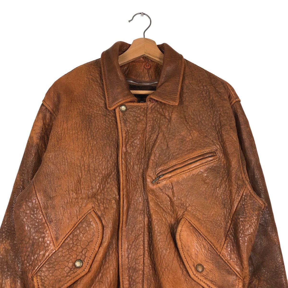 Vintage 📌VINTAGE FLY LEATHER JACKET D’HOMME A HOMME JAPAN MADE Size US M / EU 48-50 / 2 - 3 Thumbnail