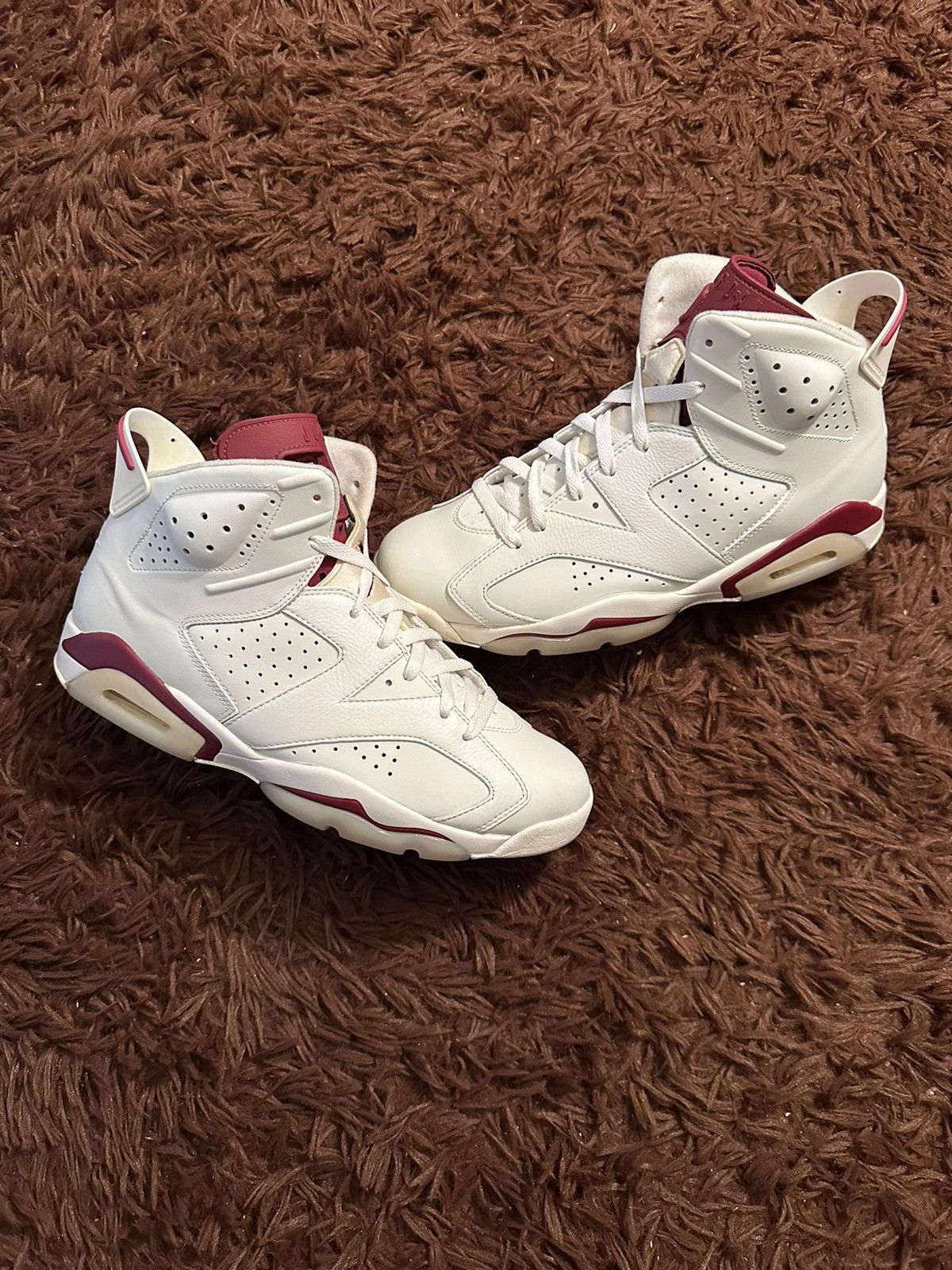 Pre-owned Jordan Brand 2015 Jordan 6 Maroon Size 11 No Box Shoes In White