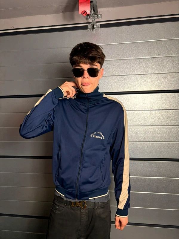 Dolce & Gabbana Vintage Dolce & Gabbana Athletic Track Jacket, Navy Size US M / EU 48-50 / 2 - 1 Thumbnail