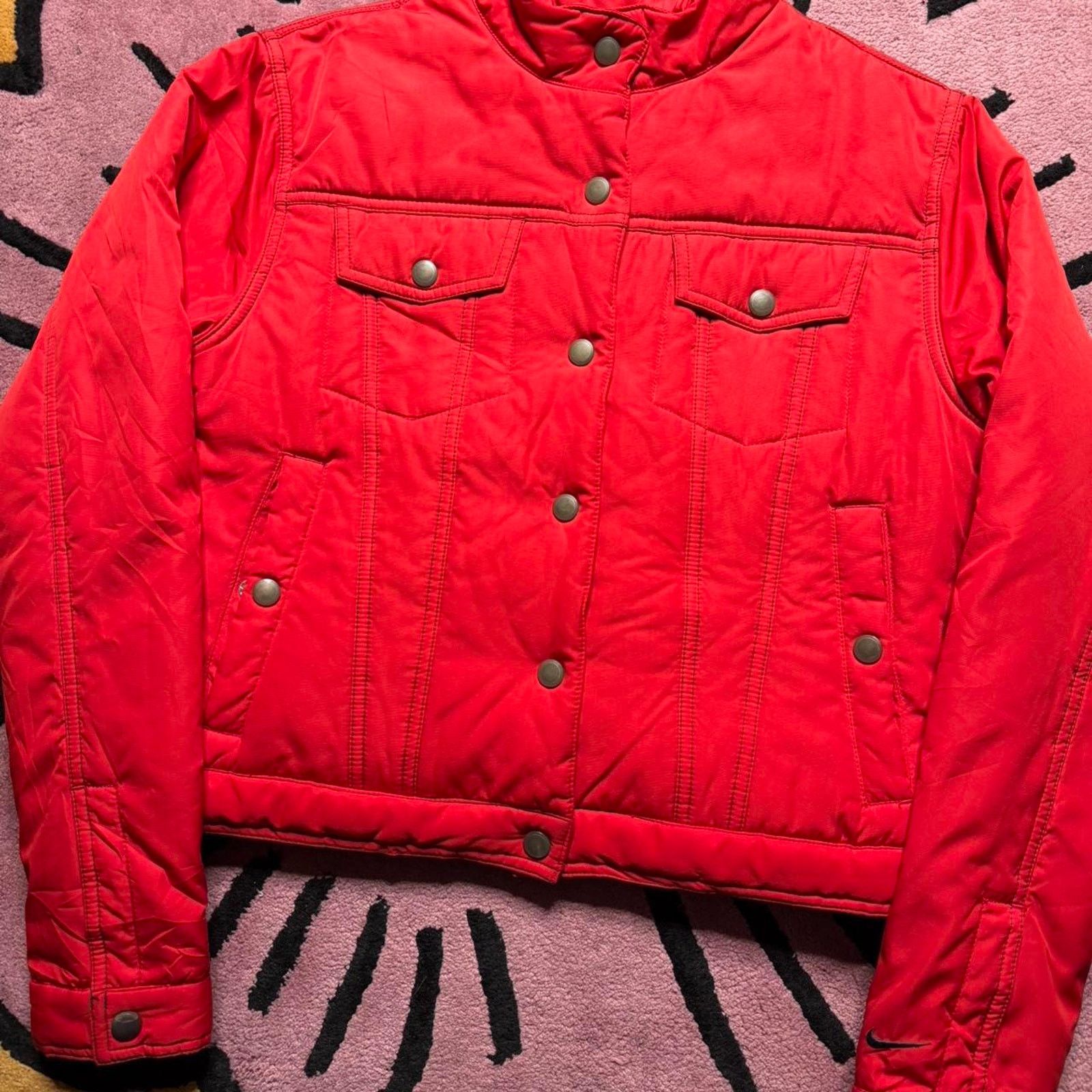 Nike × Vintage Vintage Nike Quilted Fleece Lined Embroidered Trucker Jacket Size M / US 6-8 / IT 42-44 - 2 Thumbnail