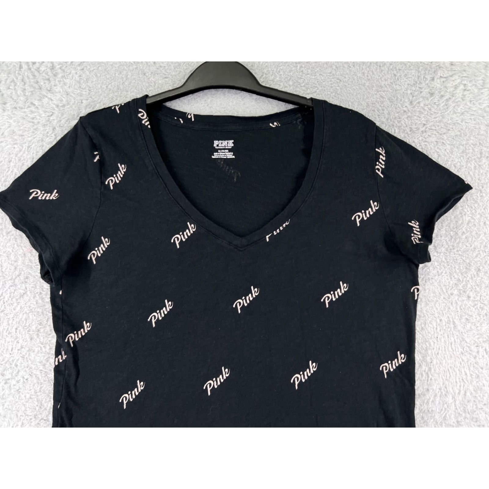 Victoria's Secret Victoria's Secret Women's Black V-Neck T-Shirt Adult Medium Cotton Casual All Seasons Size M / US 6-8 / IT 42-44 - 5 Thumbnail