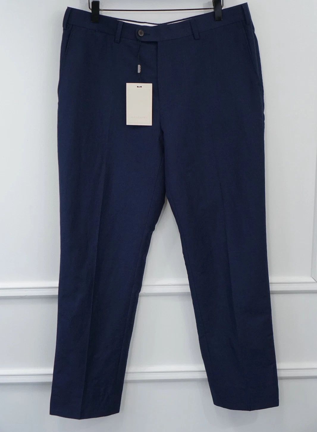 Suitsupply Men Suitsupply Pants Navy Blue Wool & Linen Brescia UK/US40S Size 40S - 1 Thumbnail