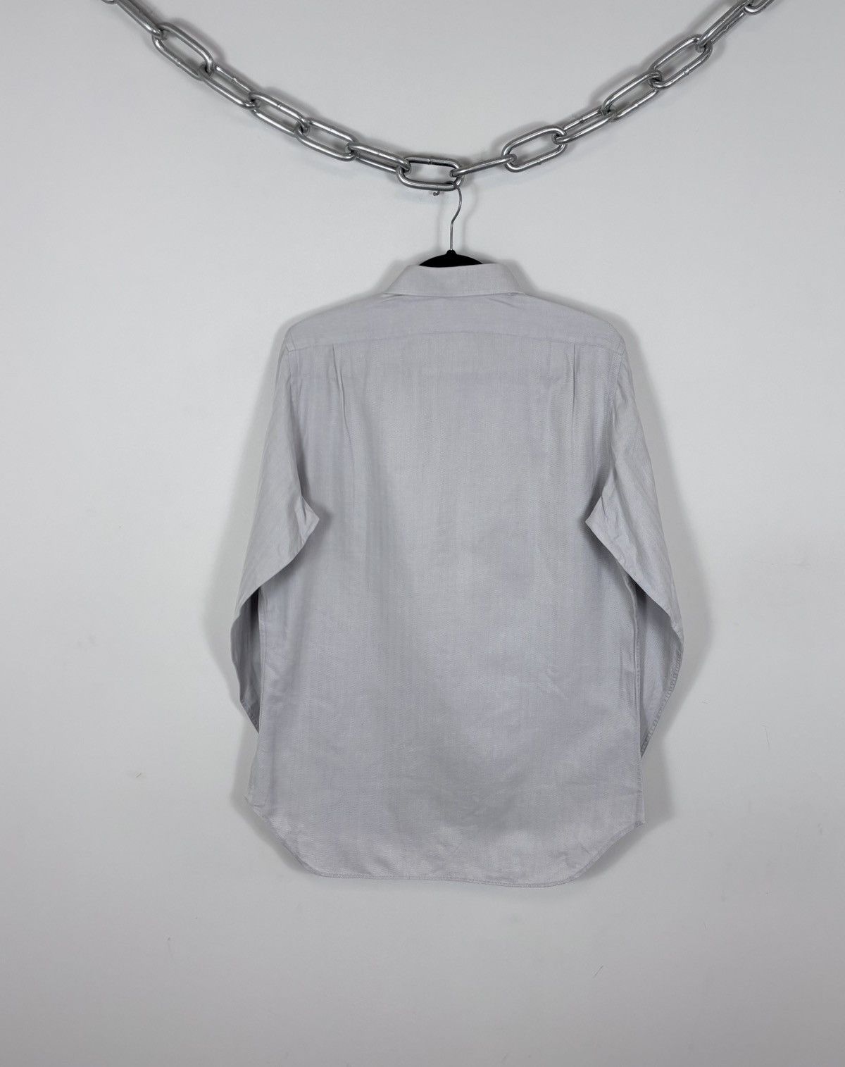 Dolce & Gabbana Dolce & Gabbana Men’s Herringbone Grey Button Up Shirt Size US L / EU 52-54 / 3 - 17 Thumbnail