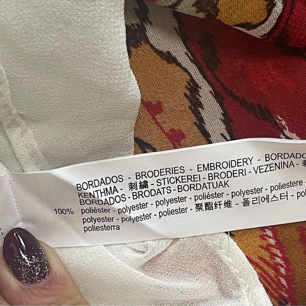 Zara ZARA Chiffon Printed Strappy Embroidered Dress Open Back XS Size XS / US 0-2 / IT 36-38 - 14 Thumbnail