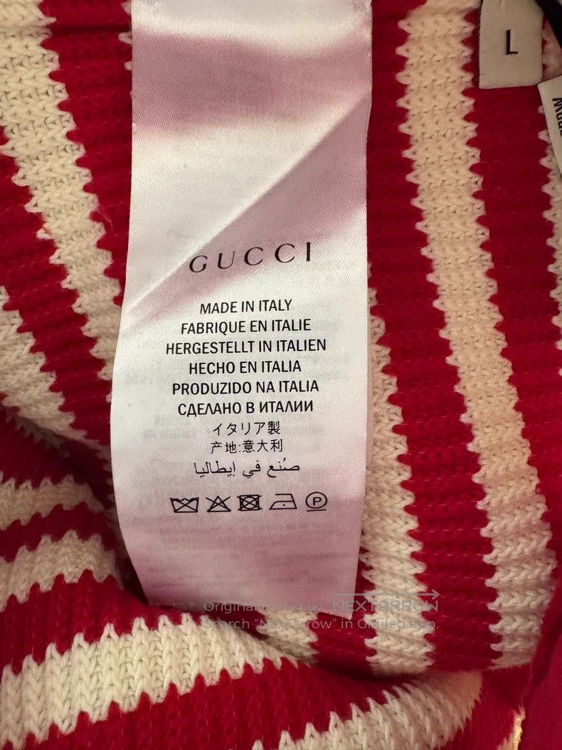 Gucci Gucci SizeL Red and white striped knitted trousers Size 26" / US 2 / IT 38 - 4 Thumbnail