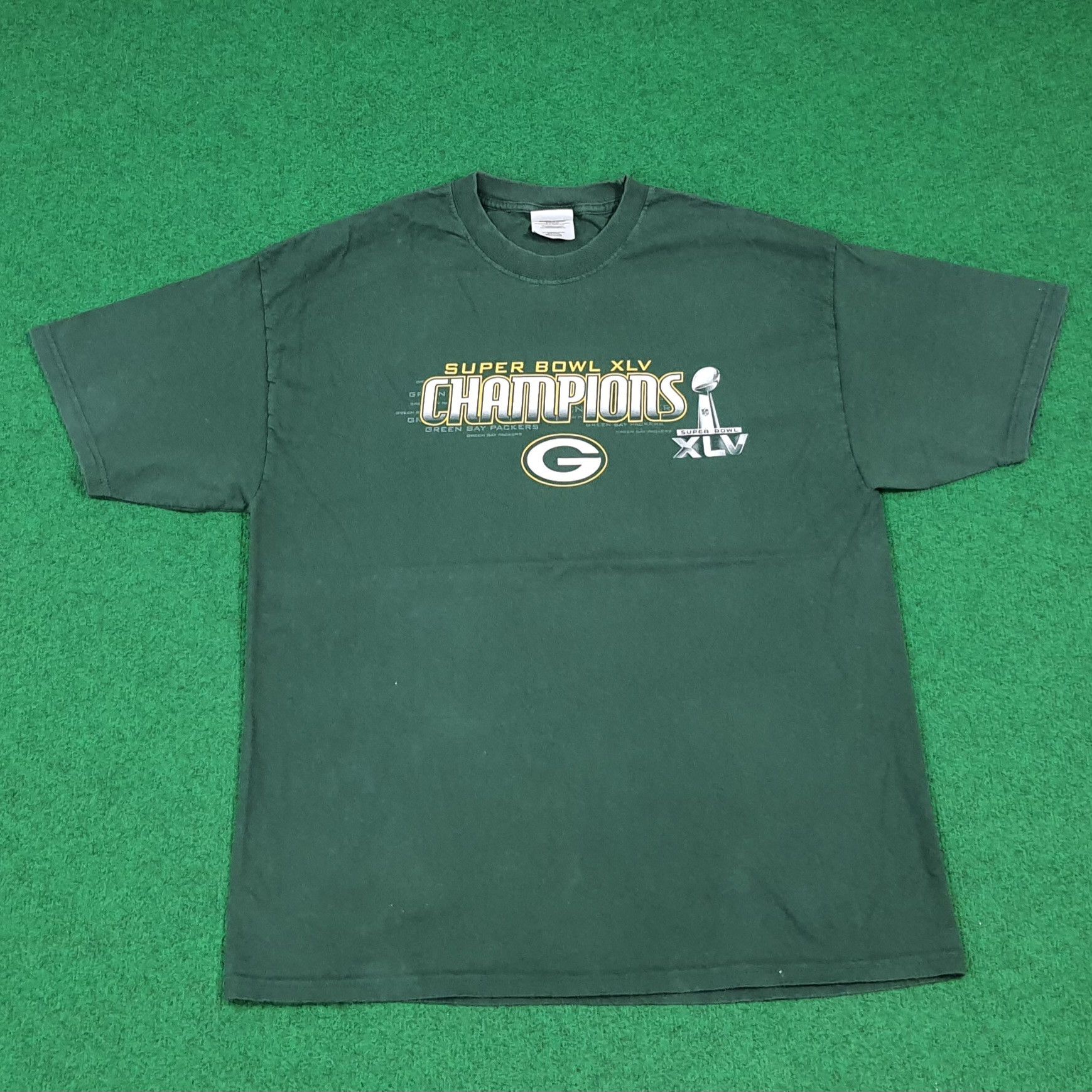 Vintage Green Bay Packers Super Bowl XLV Tshirt C285N15