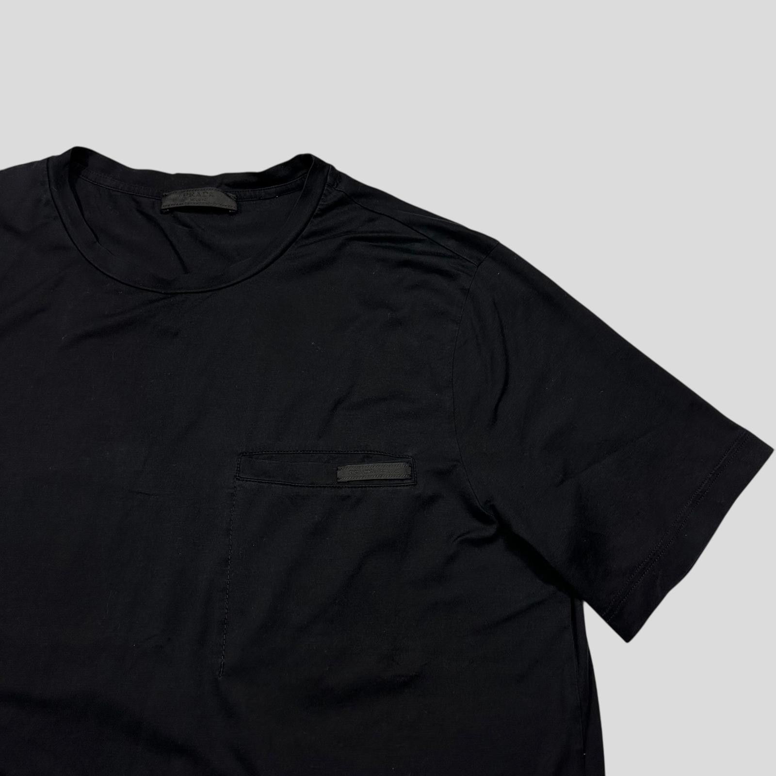 Prada Prada 2017 Black Soft Cotton Pocket Logo T-shirt - XL (L) Size US L / EU 52-54 / 3 - 3 Thumbnail