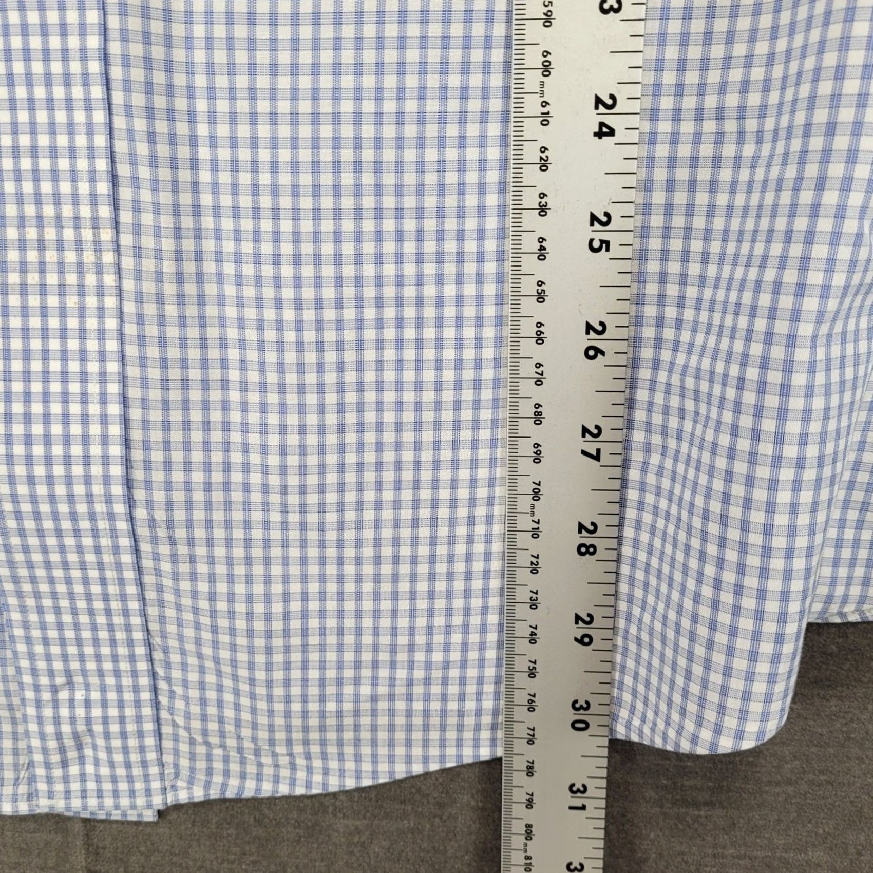 Brooks Brothers Brooks Brothers Mens Slim Fit Blue White Gingham Check Shirt 17 36 French Cuff Size US XL / EU 56 / 4 - 4 Thumbnail