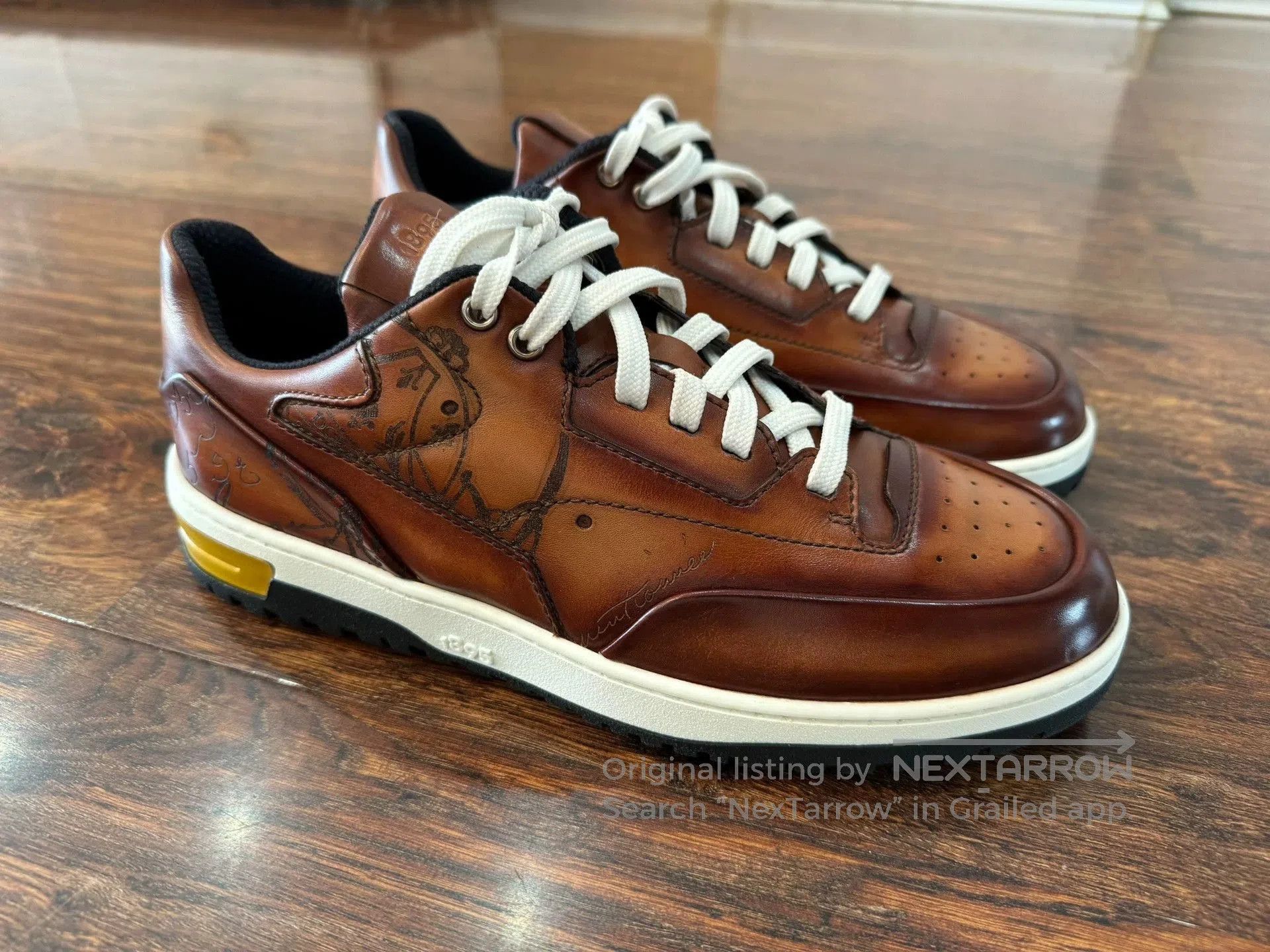 Berluti Brown Low-Top Leather Sneakers Size 7. Size US 7 / EU 40 - 3 Thumbnail