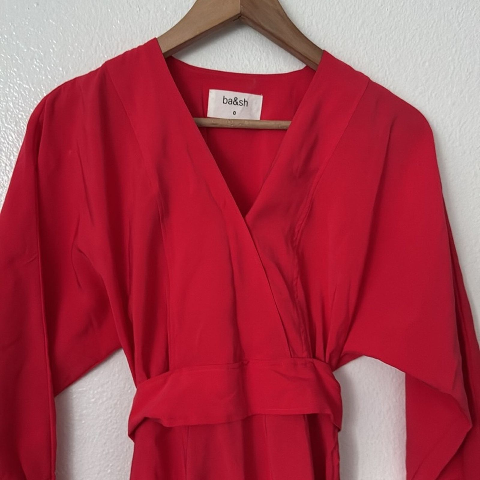 ba&sh BA&SH 0 Red A-Line Midi Dress Size XS / US 0-2 / IT 36-38 - 3 Thumbnail