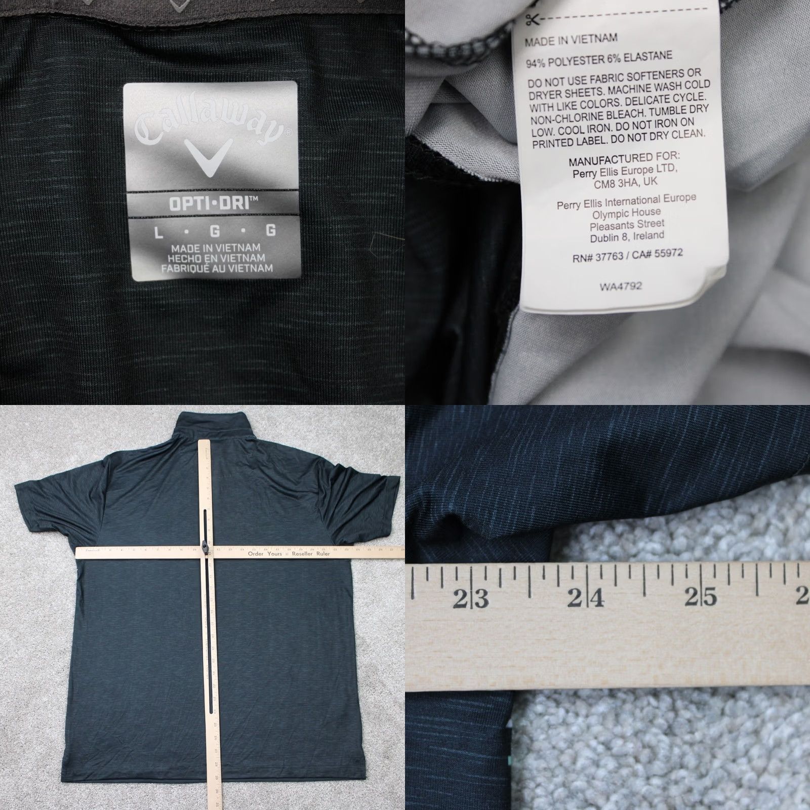 Callaway Callaway Opti-Dri Polo Shirt Mens Large Black Striped Short Sleeve Golf Shirt Shipped Next Business Day Size US L / EU 52-54 / 3 - 8 Thumbnail