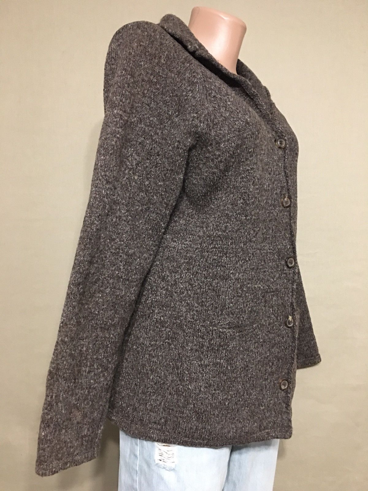 Designer ERIBE Shetland Wool Scotland Cardigan Sweater EU 42 Size M / US 6-8 / IT 42-44 - 3 Thumbnail