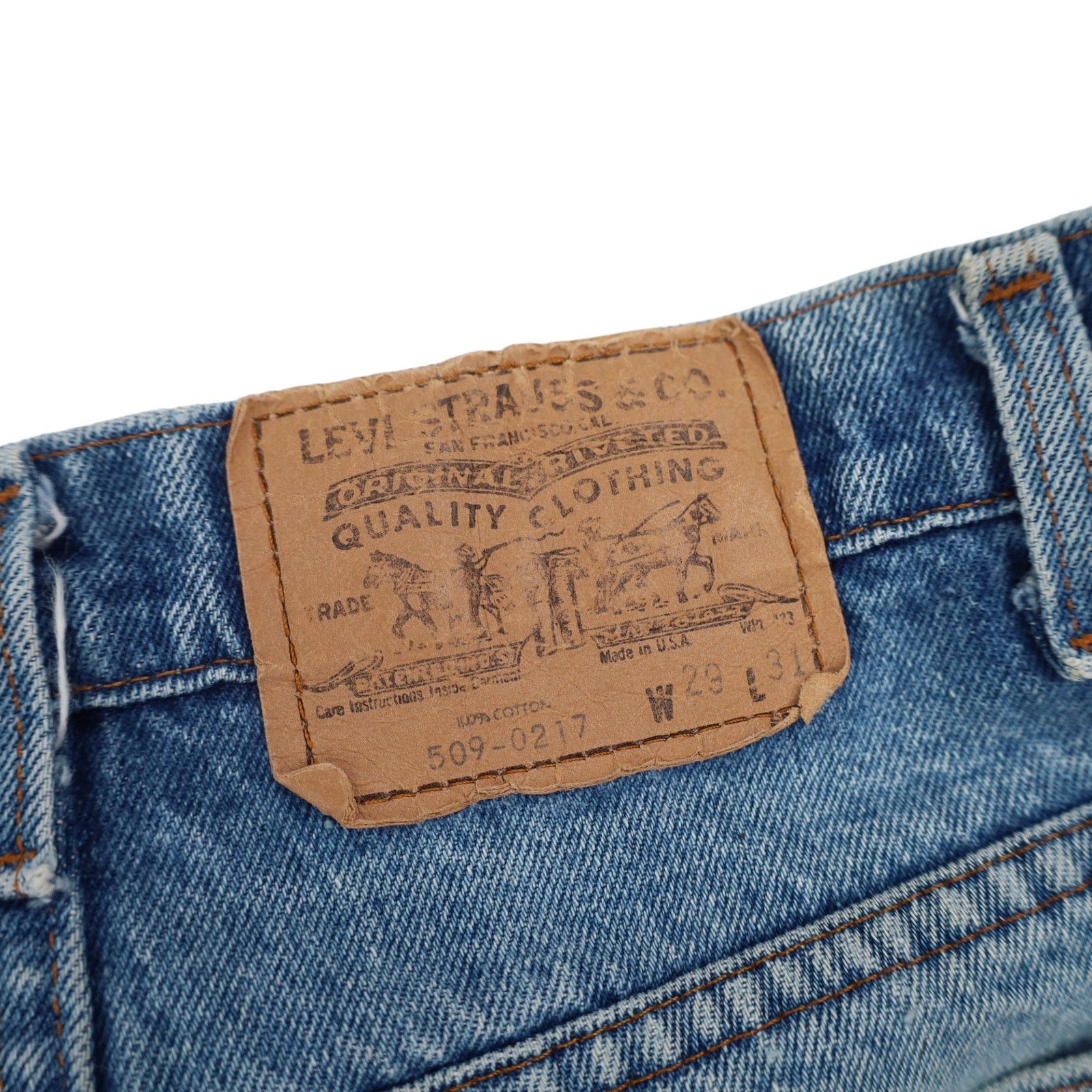 Levi's × Vintage Vintage Levis 509-0217 Distressed Orange Tab Denim Jeans Size US 29 - 15 Thumbnail