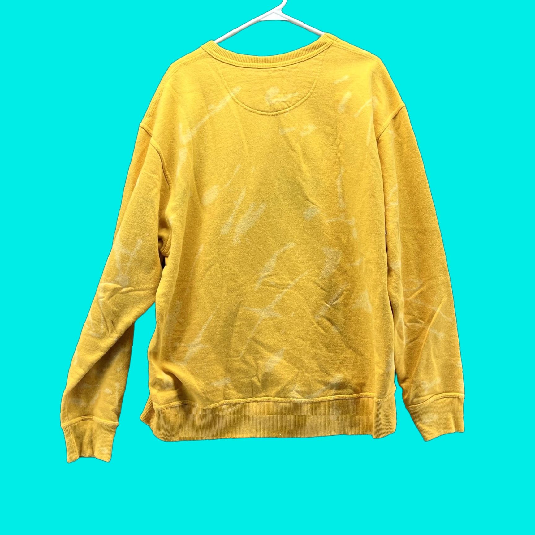 Champion Champion Sweatshirt Mens XL Yellow Bleach Dye Crewneck Pullover Fleece Logo Size US XL / EU 56 / 4 - 1 Thumbnail