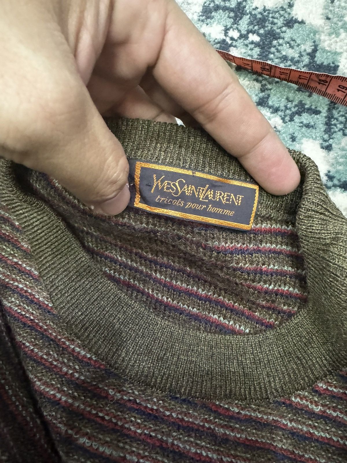 Vintage × Yves Saint Laurent VINTAGE YSL MIX WOOL KNITWEAR SWEATER Size US L / EU 52-54 / 3 - 6 Thumbnail