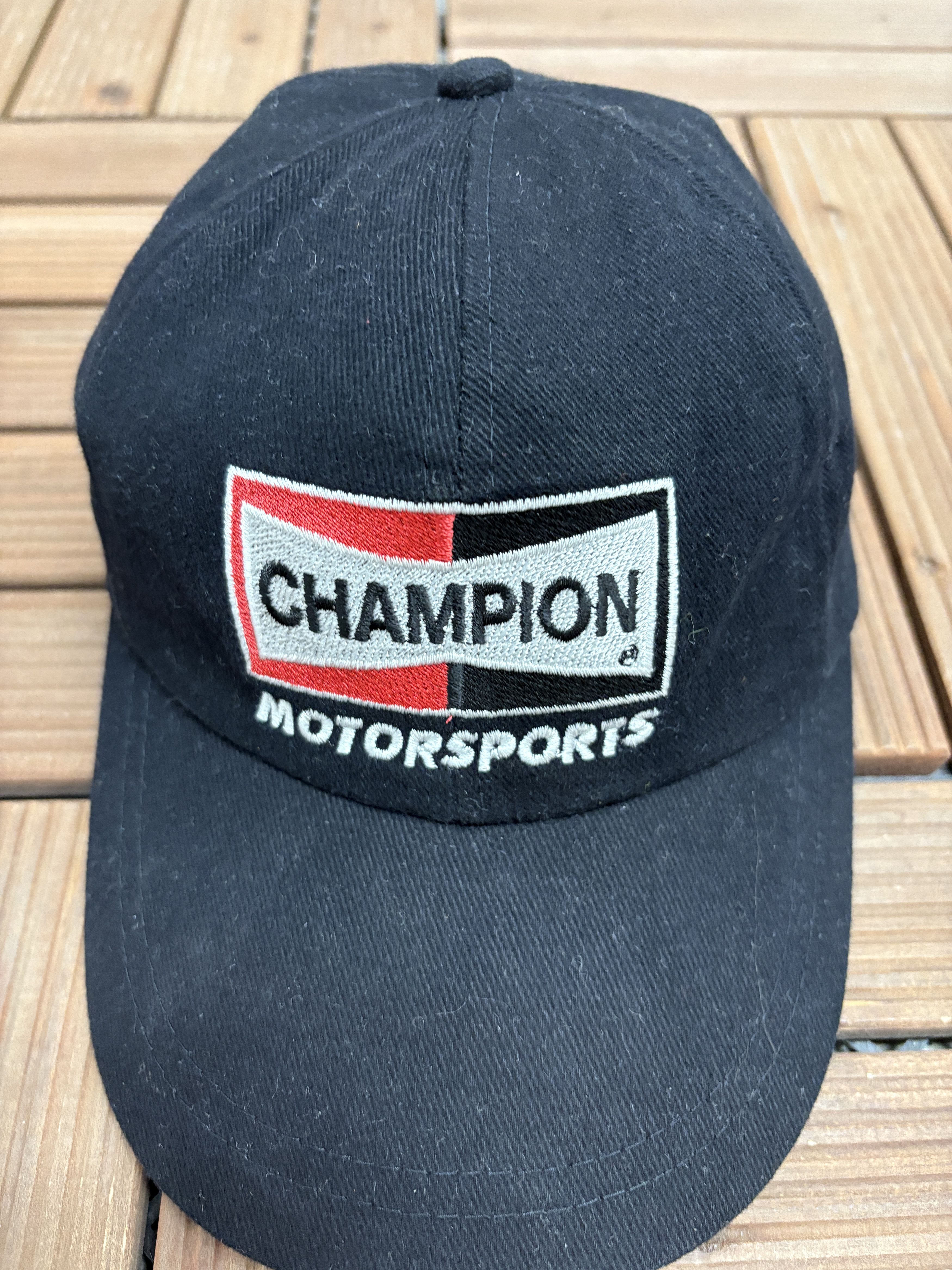 Vintage Champion Motorsports Crew Vintage Black Hat Cap Size ONE SIZE - 3 Thumbnail