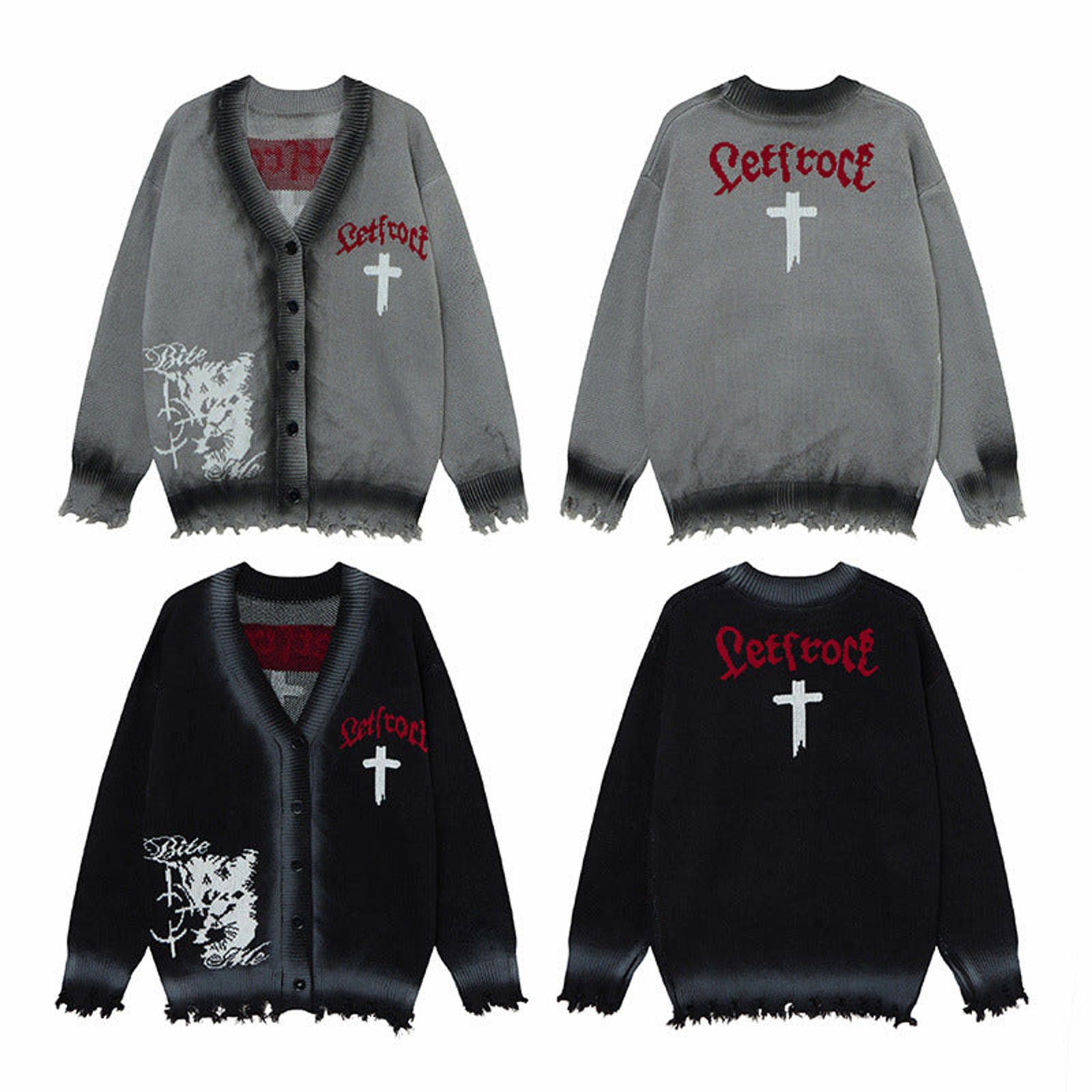 Other Distressed Knit Cardigans with Graphic Cross Size US L / EU 52-54 / 3 - 5 Thumbnail