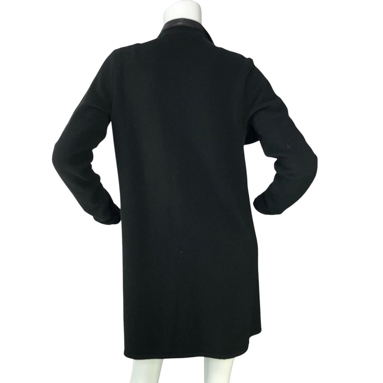 Ralph Lauren Black Label Ralph Lauren Size S Open Cardigan Cashmere Lamb Leather Trim Size S / US 4 / IT 40 - 7 Thumbnail