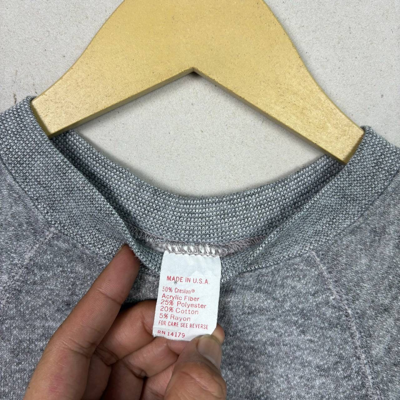 Vintage Vtg 80s Blank Grey Raglan Sweatshirt Made in USA Size US XS / EU 42 / 0 - 4 Thumbnail
