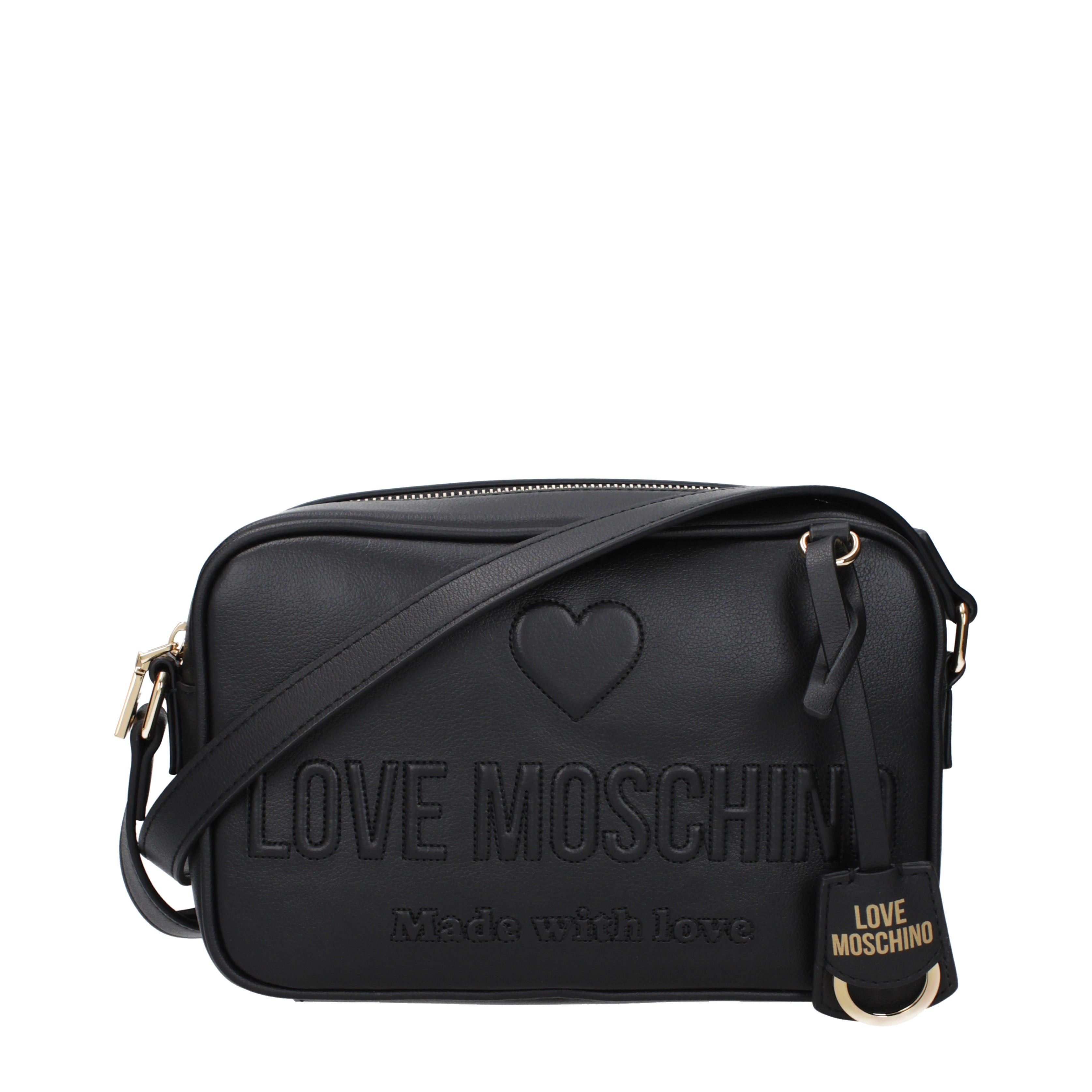 Love Moschino Crossbody Bag In Polyurethane in Black, Women's