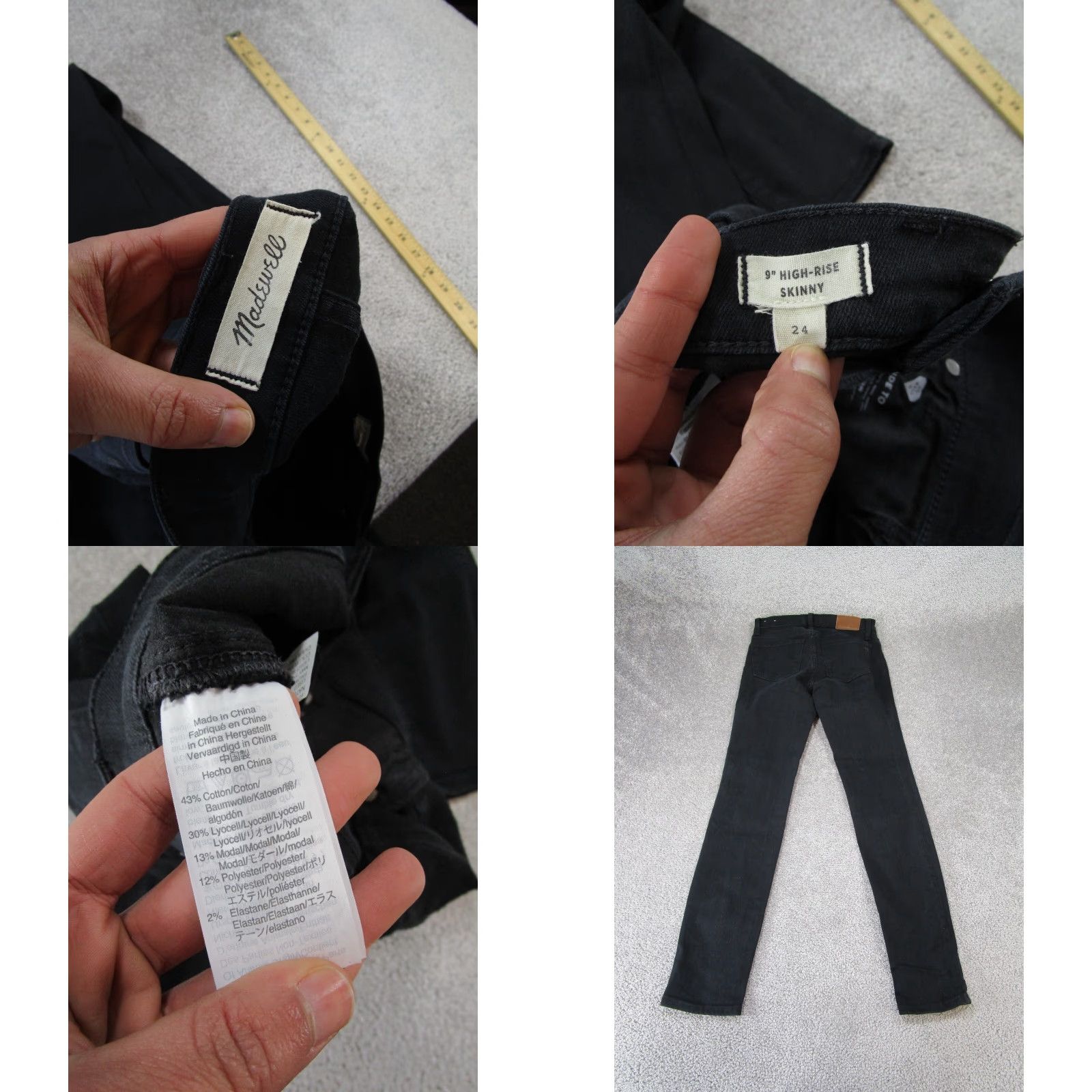 Madewell VINTAGE Madewell Jeans Womens 24 Skinny Black Denim Mid Rise 90s Pants Womens Size 42" / US 20 - 8 Thumbnail