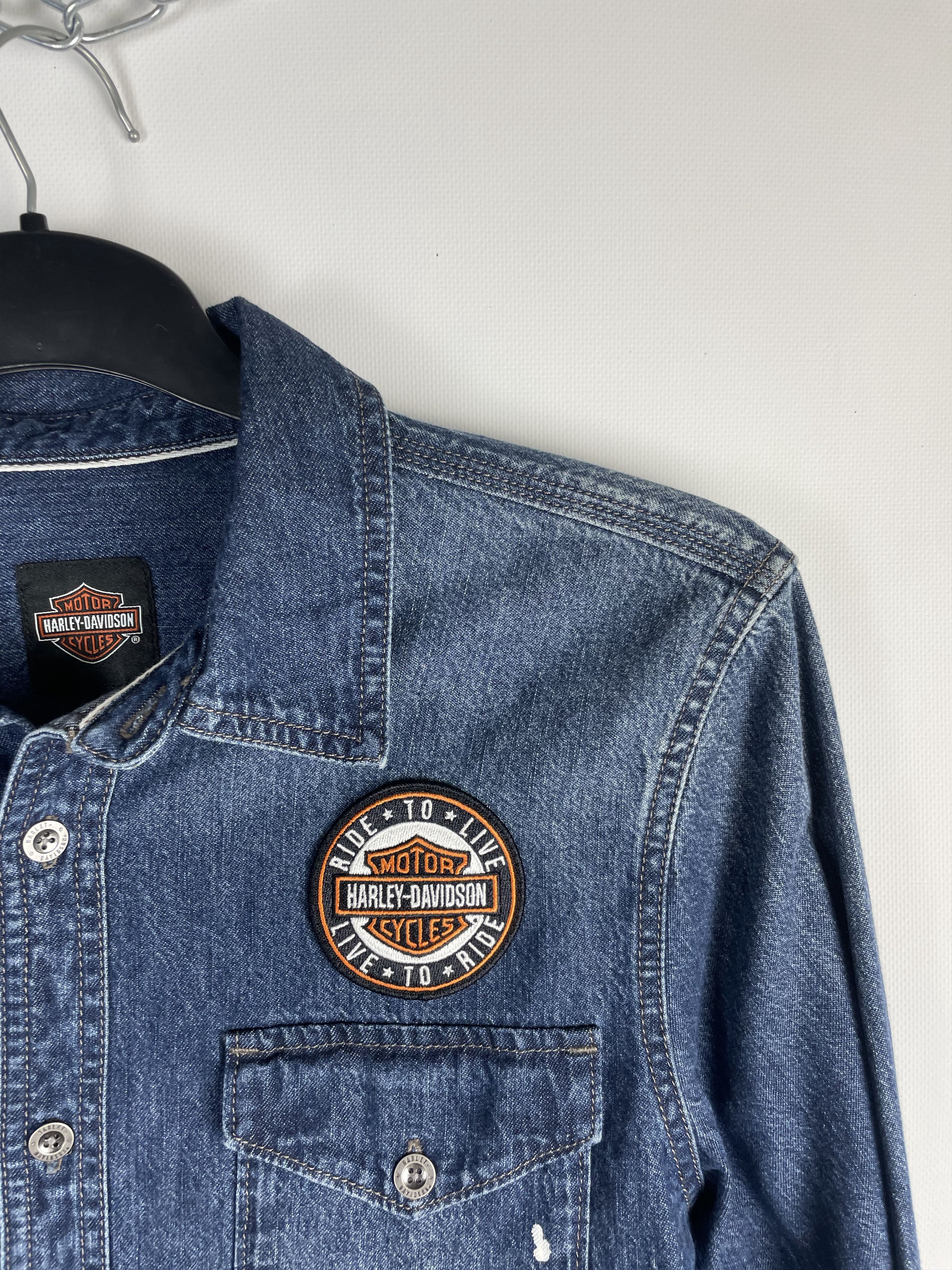 Harley Davidson Vintage HARLEY DAVIDSON Denim Shirt Size US L / EU 52-54 / 3 - 4 Thumbnail