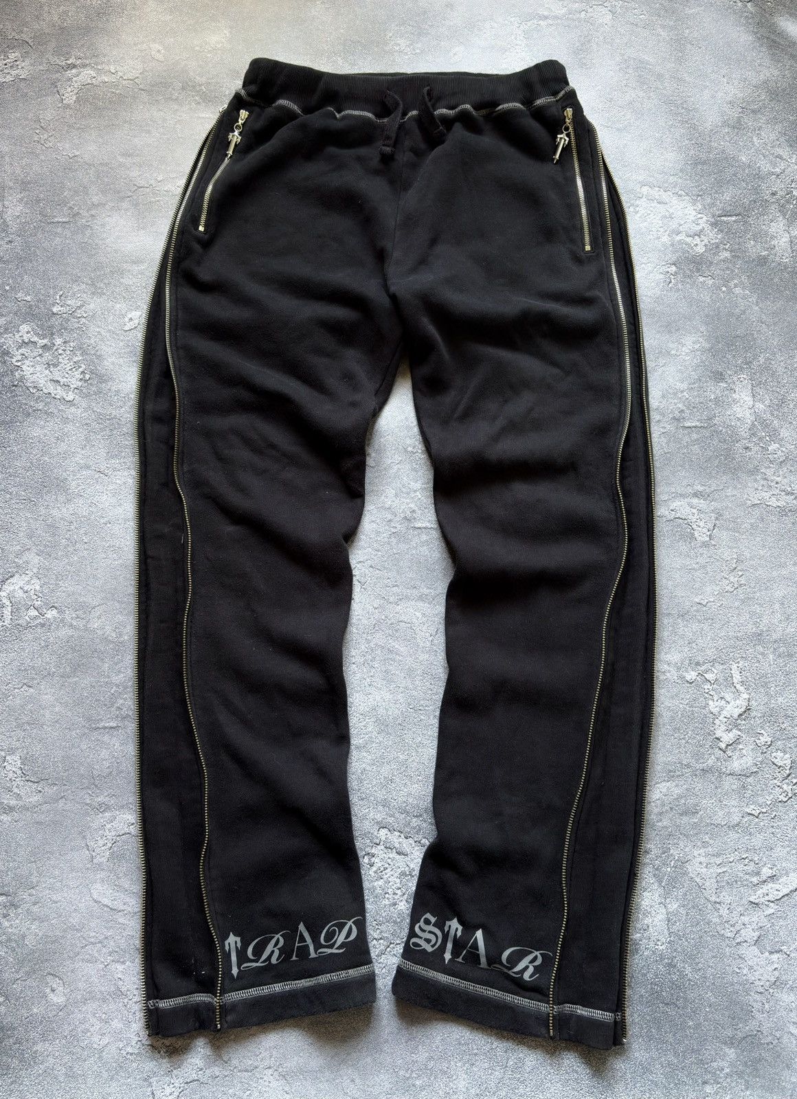 Trapstar London Trapstar London Drill Y2K Script Logo Zippered Sweatpants Size 27" / US 4 / IT 40 - 1 Thumbnail