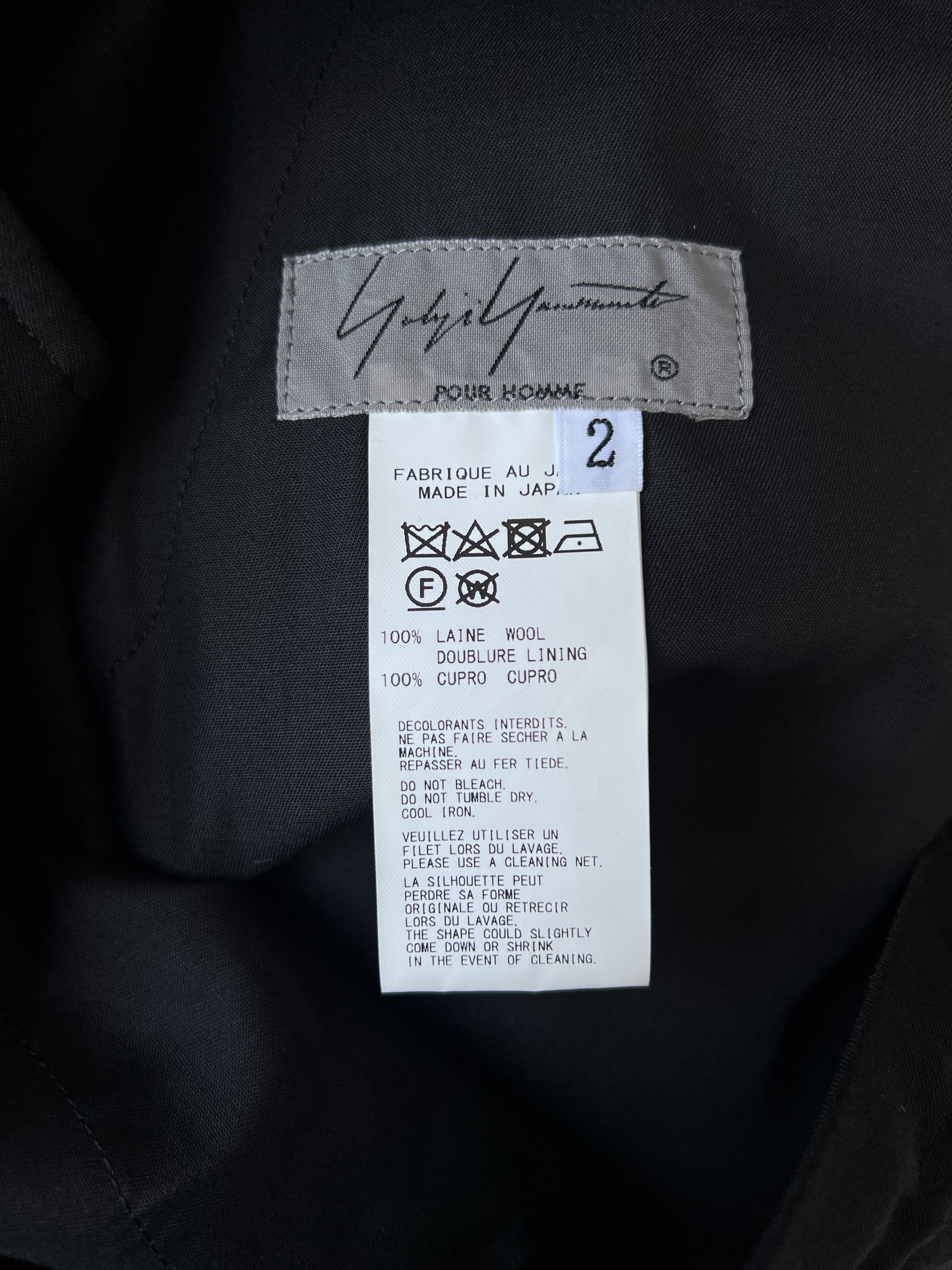 Yohji Yamamoto Yohji Yamamoto Pour Homme W/Gabardine Wide Pants Trouser Size US 30 / EU 46 - 10 Thumbnail