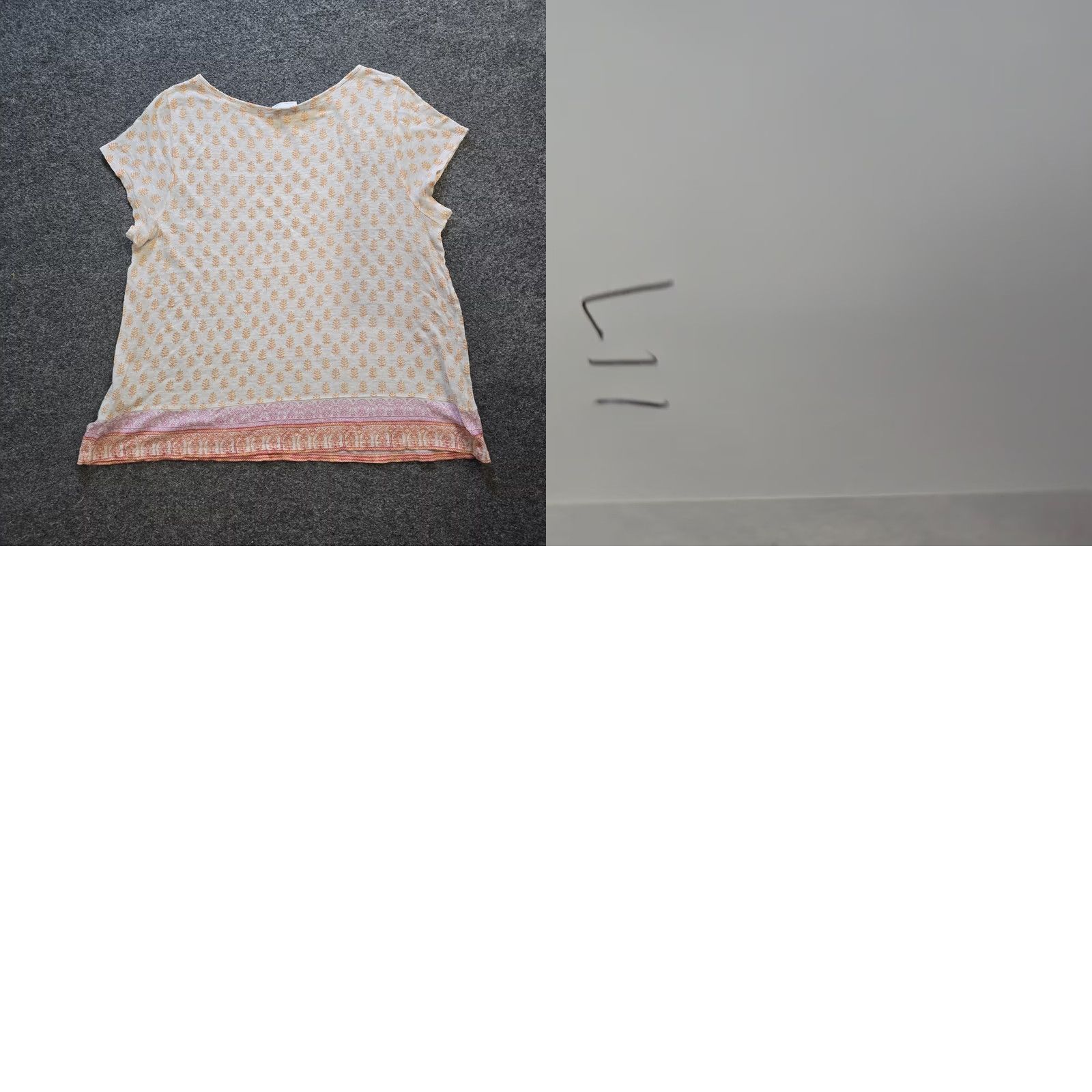 J. Jill J. Jill Top Womens L White Orange Paisley Linen Short Sleeve Beach Casual Shirt Size L / US 10 / IT 46 - 8 Thumbnail