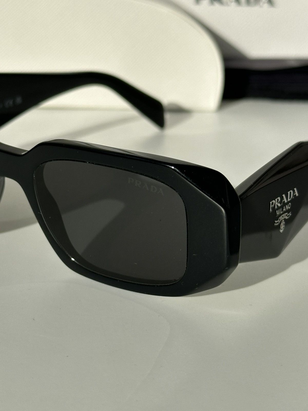 Prada × Raf Simons × Vintage PRADA 2023 Runway Symbole Black Sunglasses ...