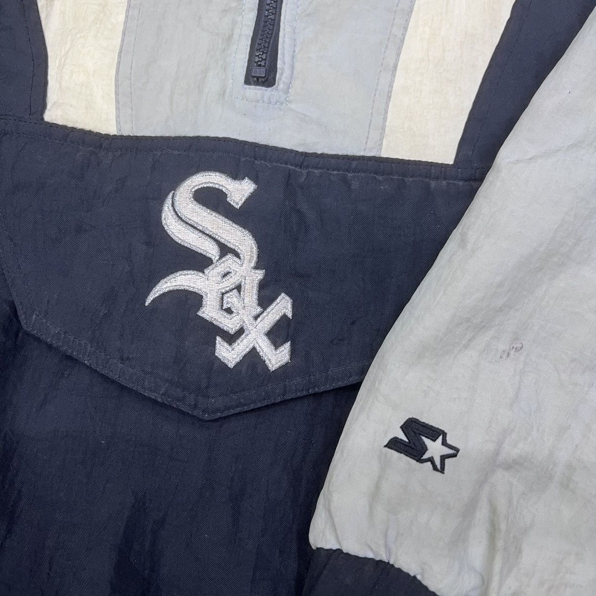 MLB Vintage 90s Chicago White Sox Starter Pullover Jacket Size US L / EU 52-54 / 3 - 10 Thumbnail