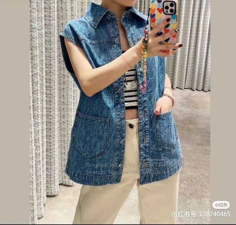 Chanel Chanel 23P dark flower popular denim vest Size XS / US 0-2 / IT 36-38 - 9 Thumbnail