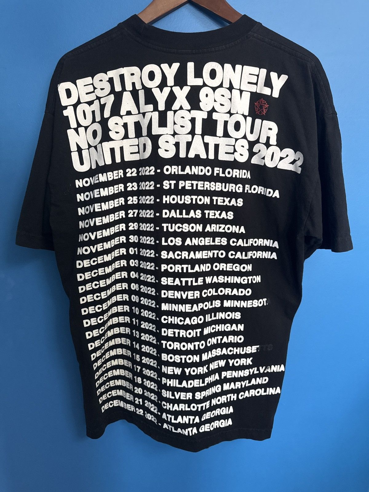 1017 ALYX 9SM × Destroy Lonely Destroy Lonely x 1017 ALYX 9SM No Stylist Tour Tee Size US L / EU 52-54 / 3 - 2 Thumbnail