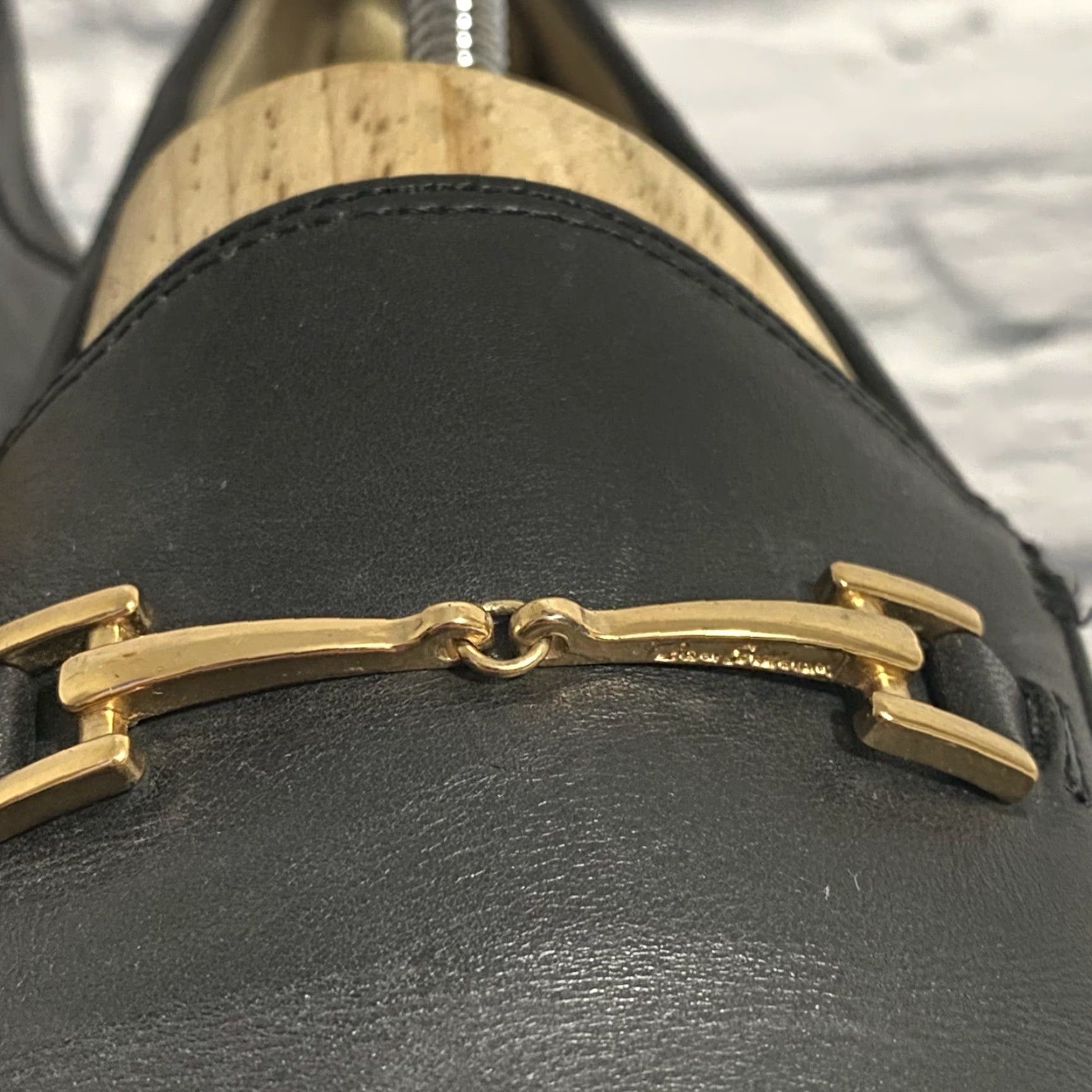 Sam Edelman Sam Edelman Loraine Black Leather Loafers Gold Accent Size 8.5 Womens Shoes Flat Leather Upper Insole Breathable Size US 6 / IT 36 - 3 Thumbnail