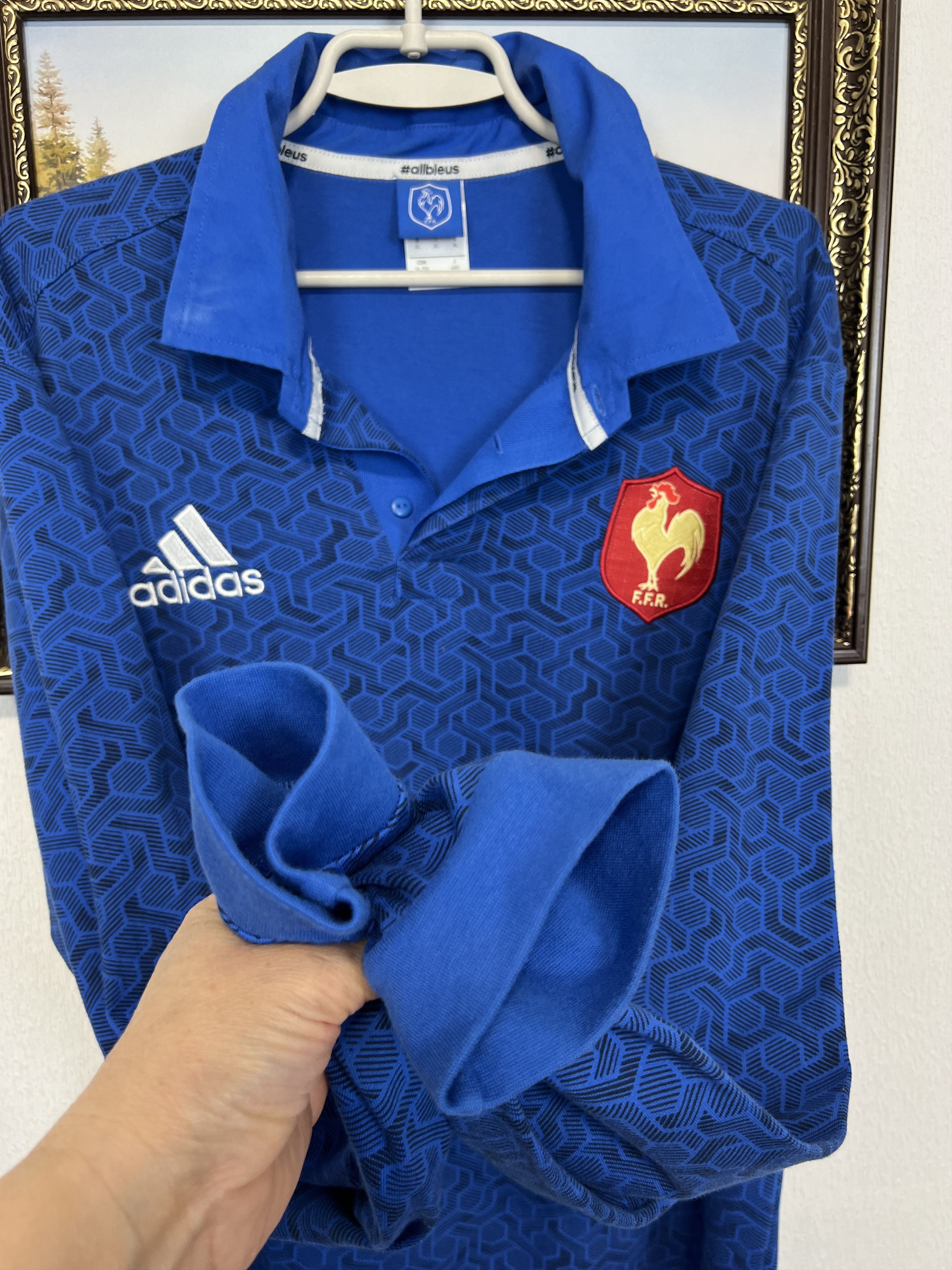 Adidas Adidas France Rugby Union Jersey Long Sleeve Shirt Trikot Size US XL / EU 56 / 4 - 5 Thumbnail