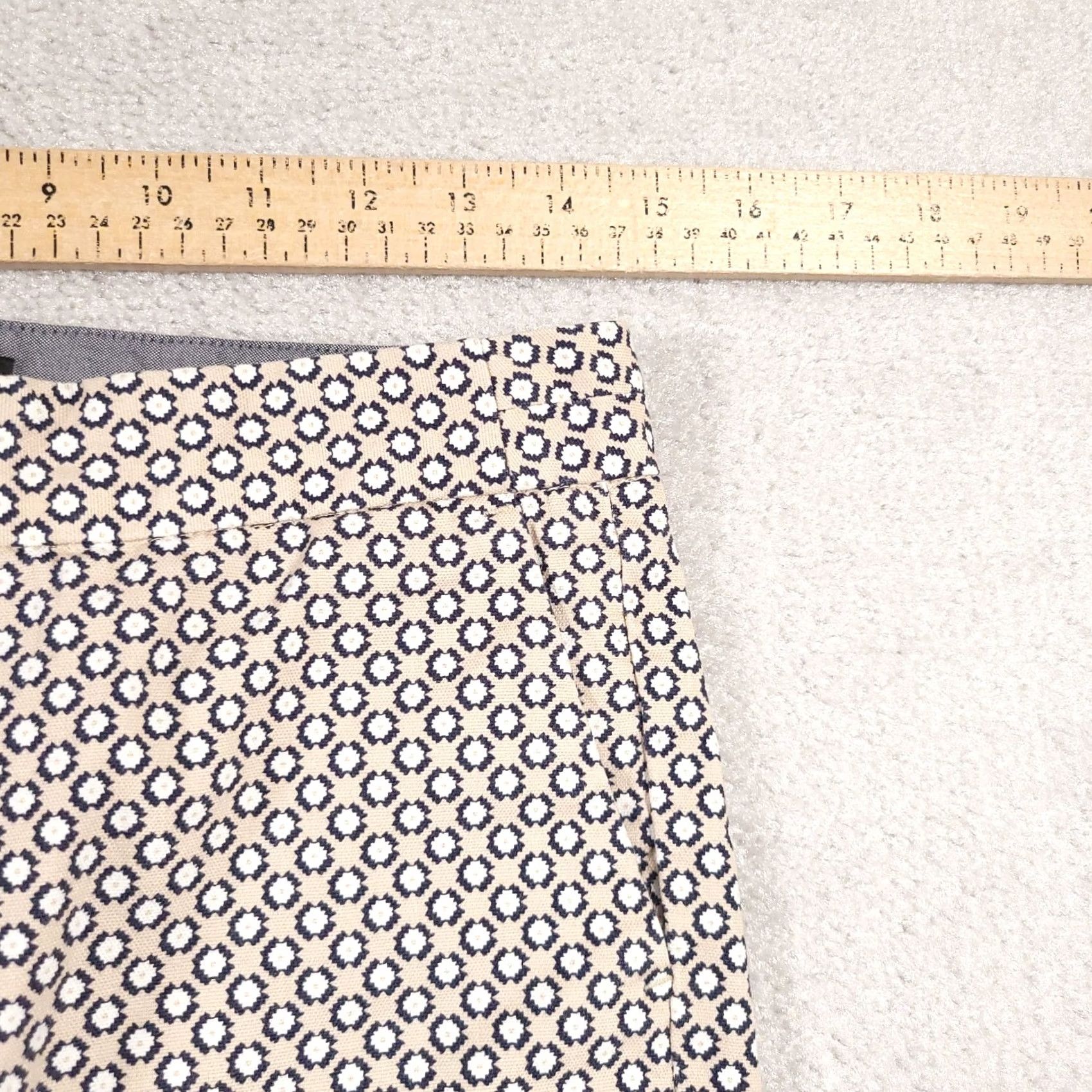 Banana Republic Banana Republic Hampton Fit Trouser Crop Stretch Women's Size 2 Geometric Beige Pants Size 26" / US 2 / IT 38 - 7 Thumbnail