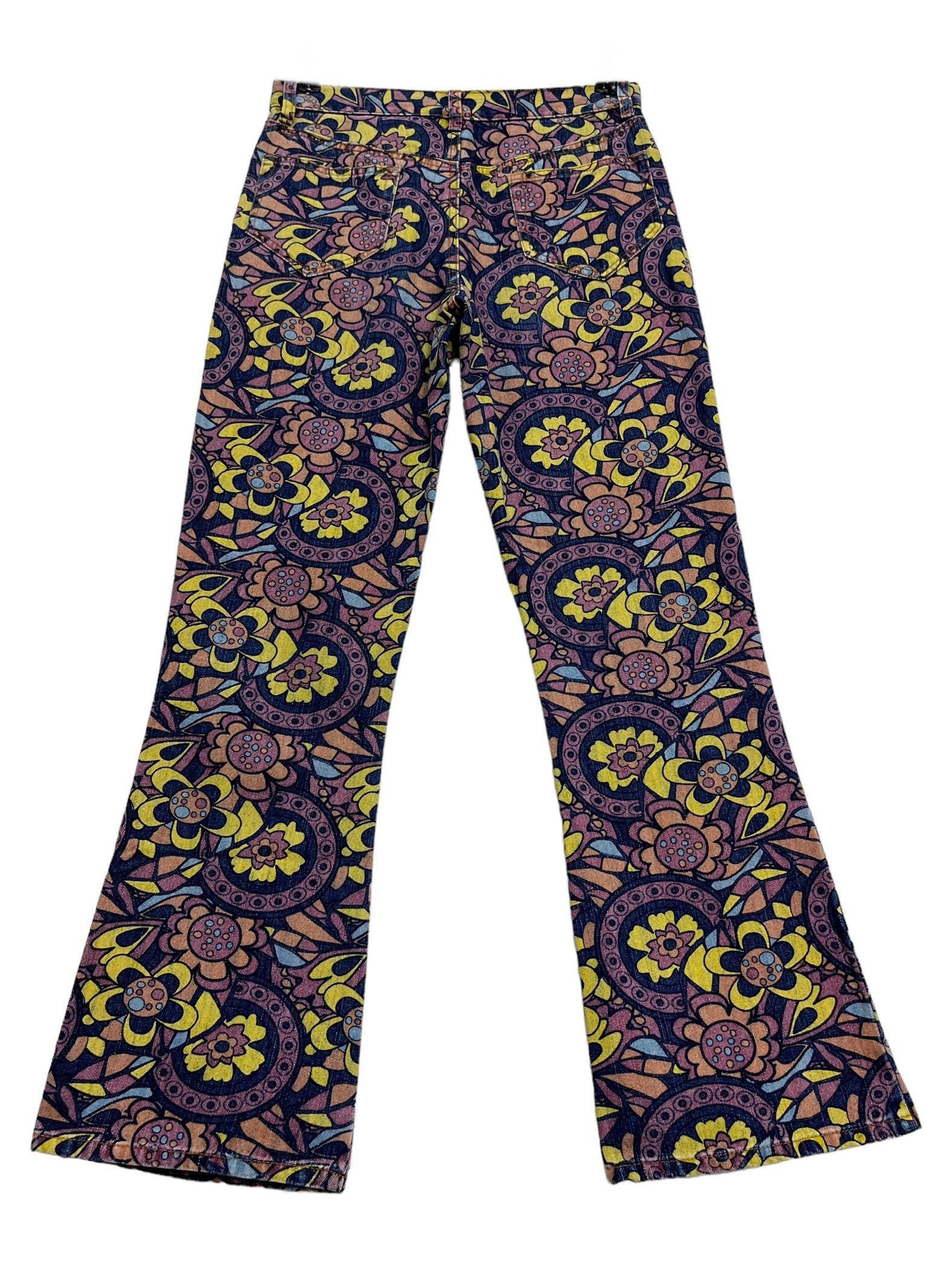 Vintage 90’s! Full Print Flower Murakami's Style Woman's Flared Size 28" / US 6 / IT 42 - 2 Thumbnail