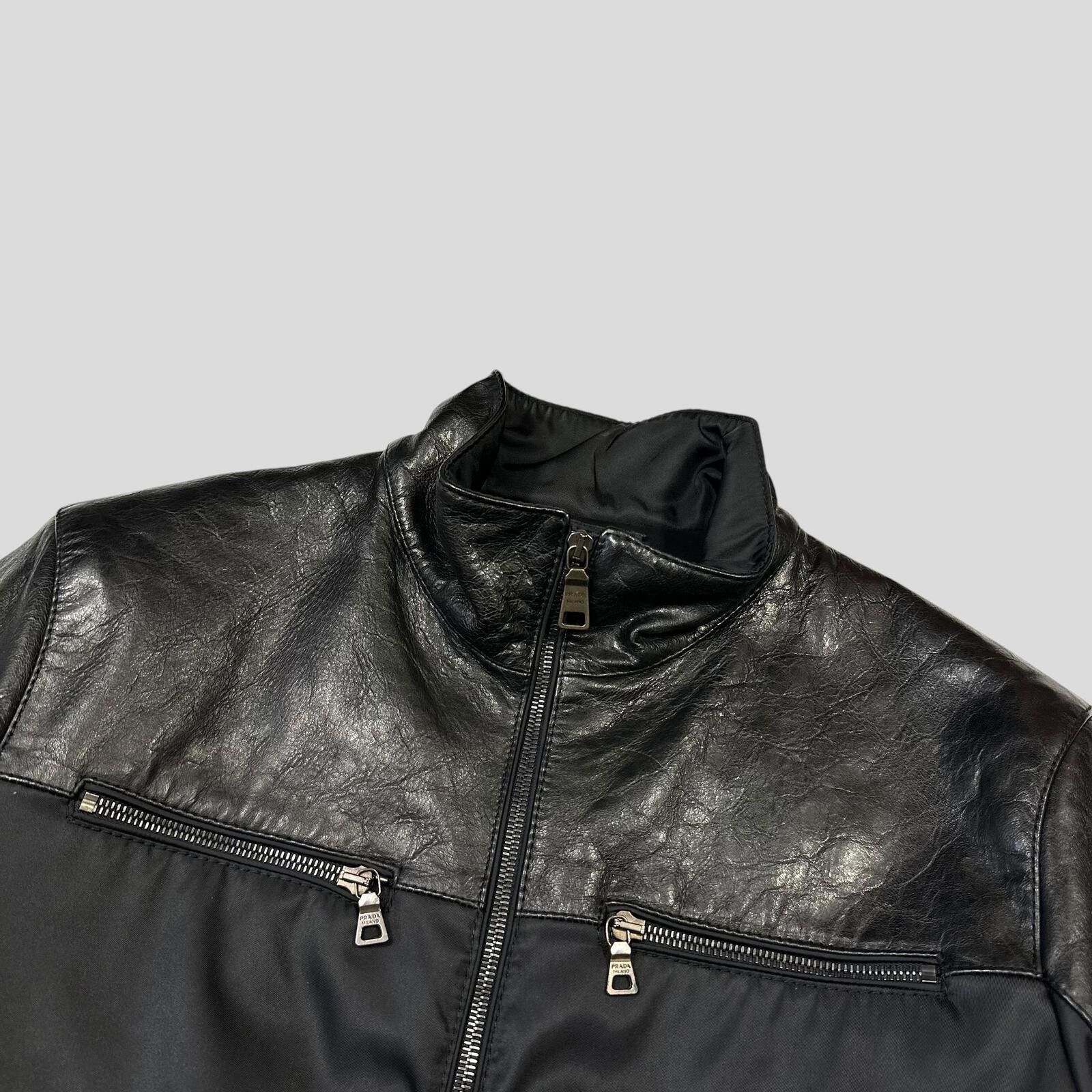 Prada Prada Milano 2011 Gabardine Nylon Leather Jacket + Belt - M Size US M / EU 48-50 / 2 - 5 Thumbnail