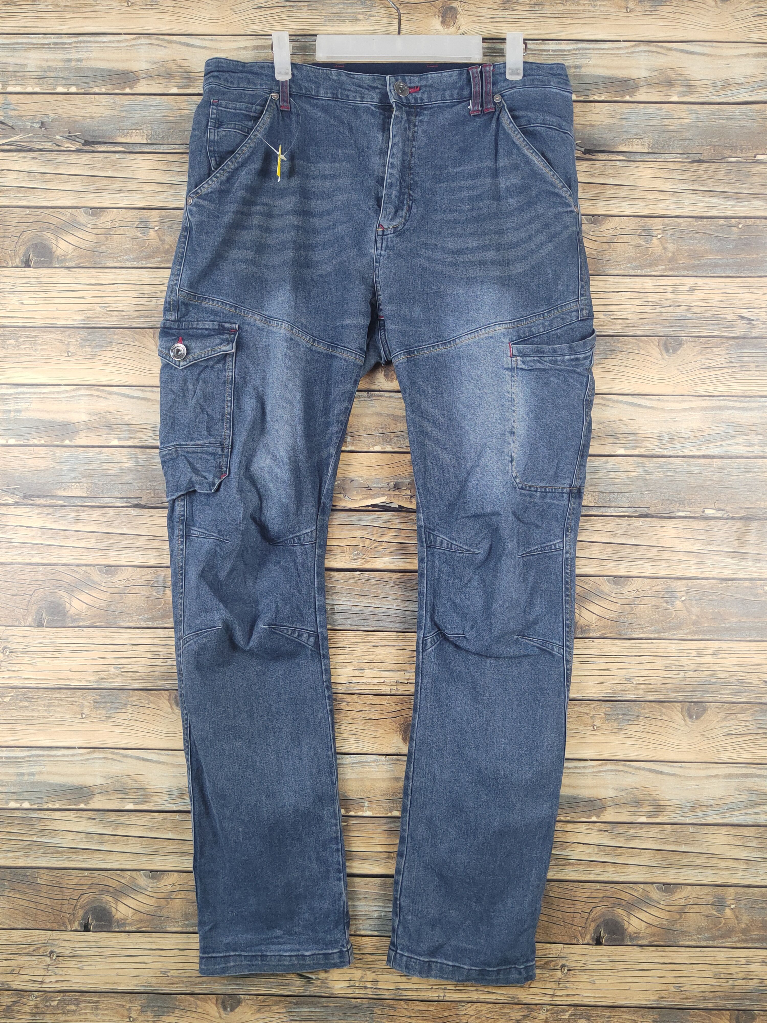 Japanese Brand FieldCore Dark Blue Distressed Ripped Jeans #W2005 Size US 35 - 1 Thumbnail