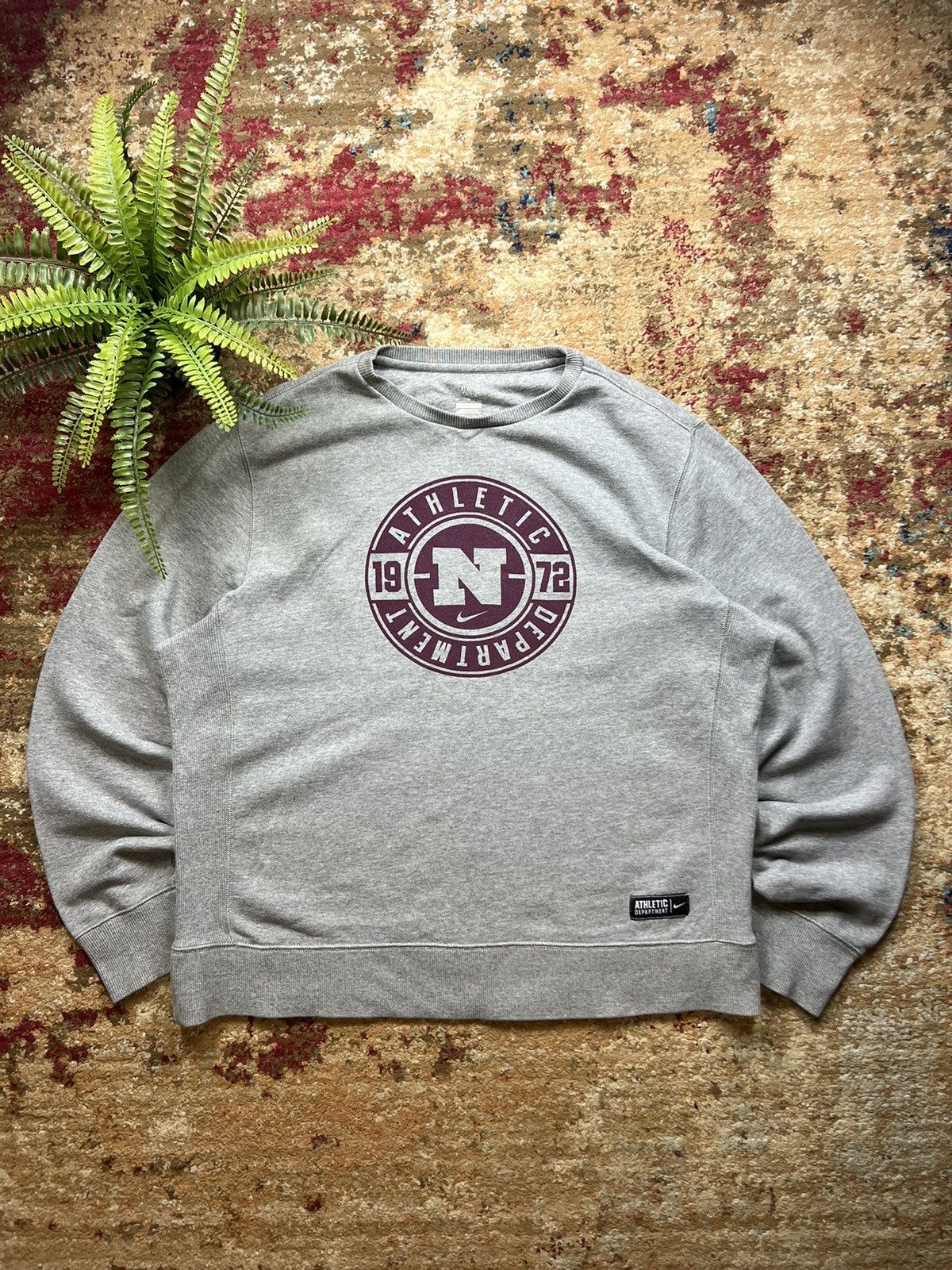 Nike × Vintage 90’s NIKE ATHLETIC DEPT BIG CENTRAL LOGO CREWNECK SWOOSH Y2K Size US XL / EU 56 / 4 - 1 Thumbnail
