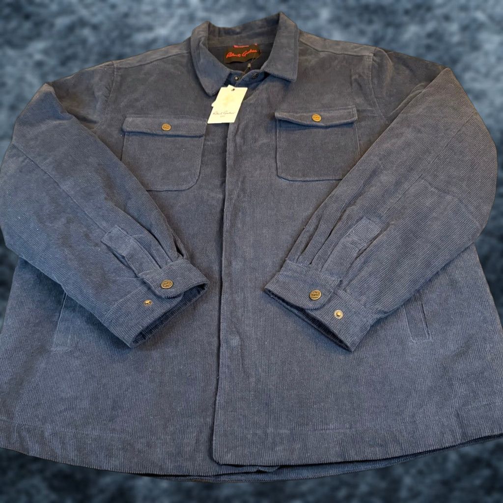 Robert Graham VINTAGE Robert Graham Navy Blue Corduroy Quilted Lined Shirt Jacket Mens 2XL NWT Size US XXL / EU 58 / 5 - 1 Thumbnail