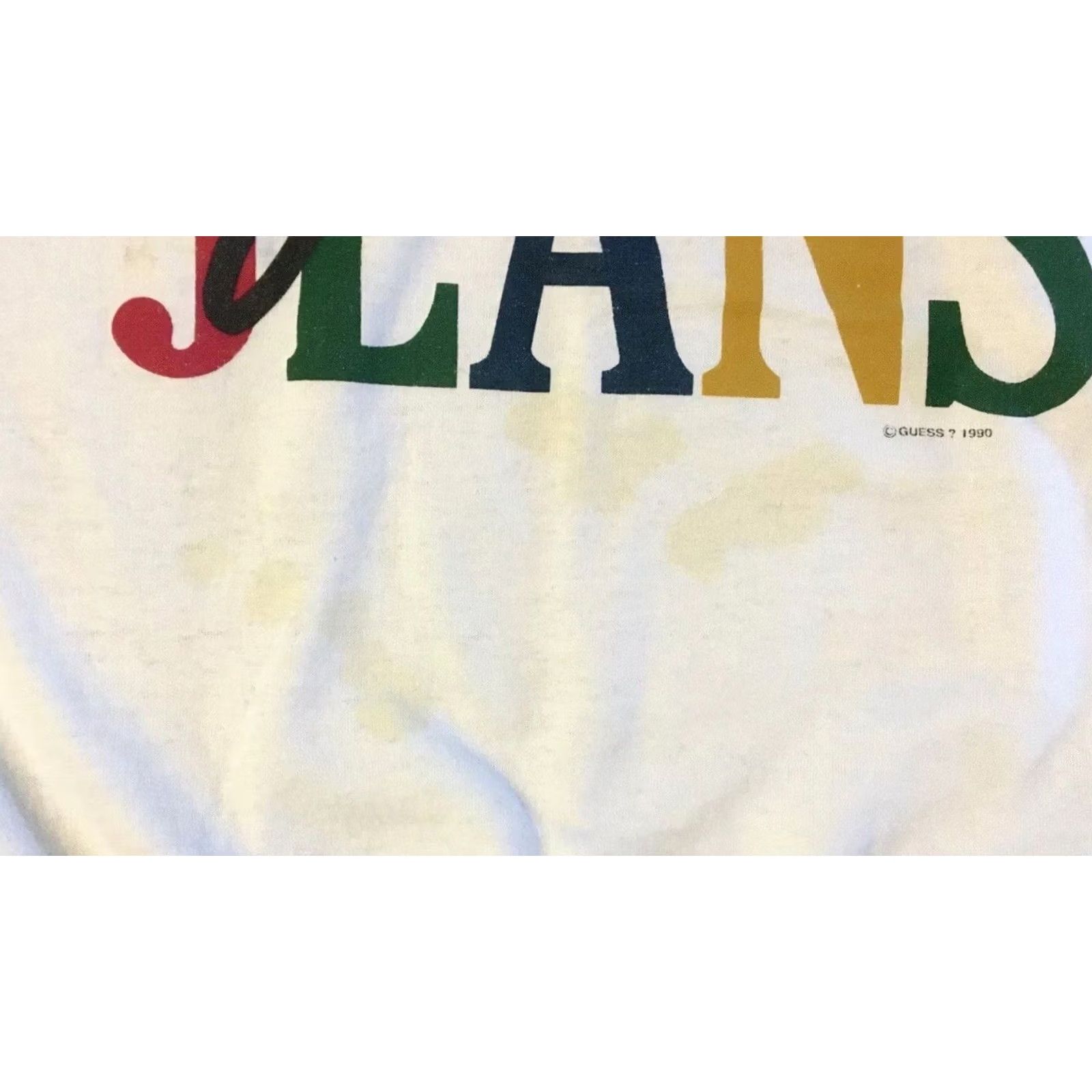 Guess VINTAGE Guess Jeans Hoodie Women L USA White Distressed Spellout 90s 80s Grunge Punk Hip Hop Retro Basketball Summer amer Womens Size L / US 10 / IT 46 - 5 Thumbnail