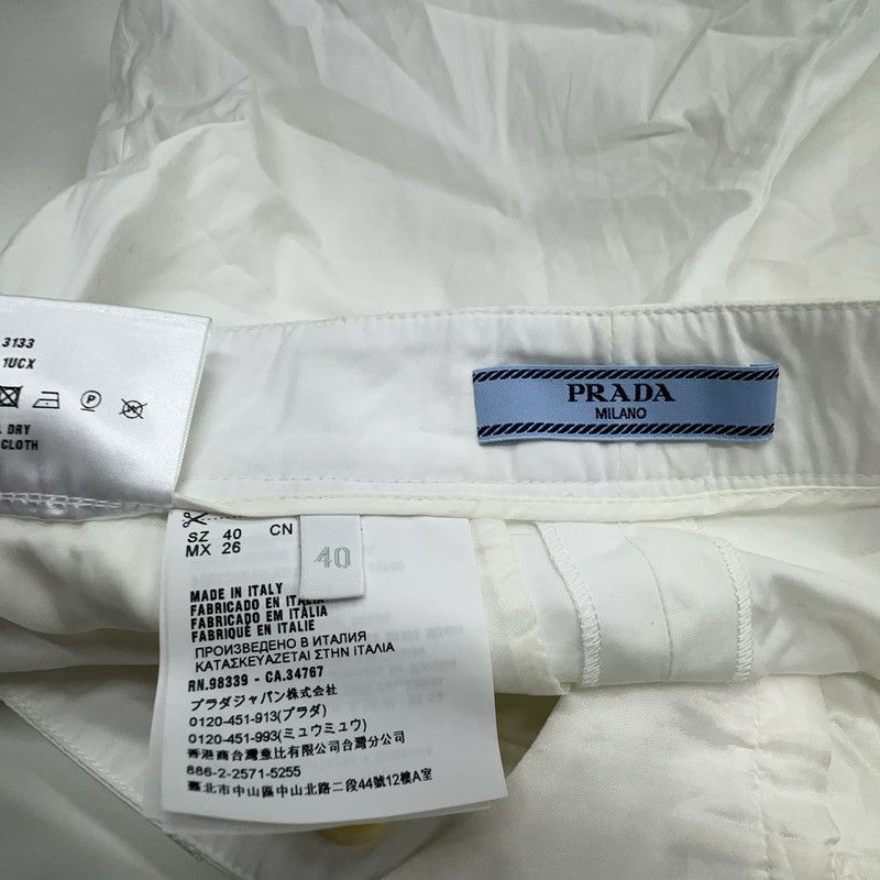 Prada Prada SS23 White Ankle Zip Casual Pants Size US 40 / EU 56 - 1 Thumbnail